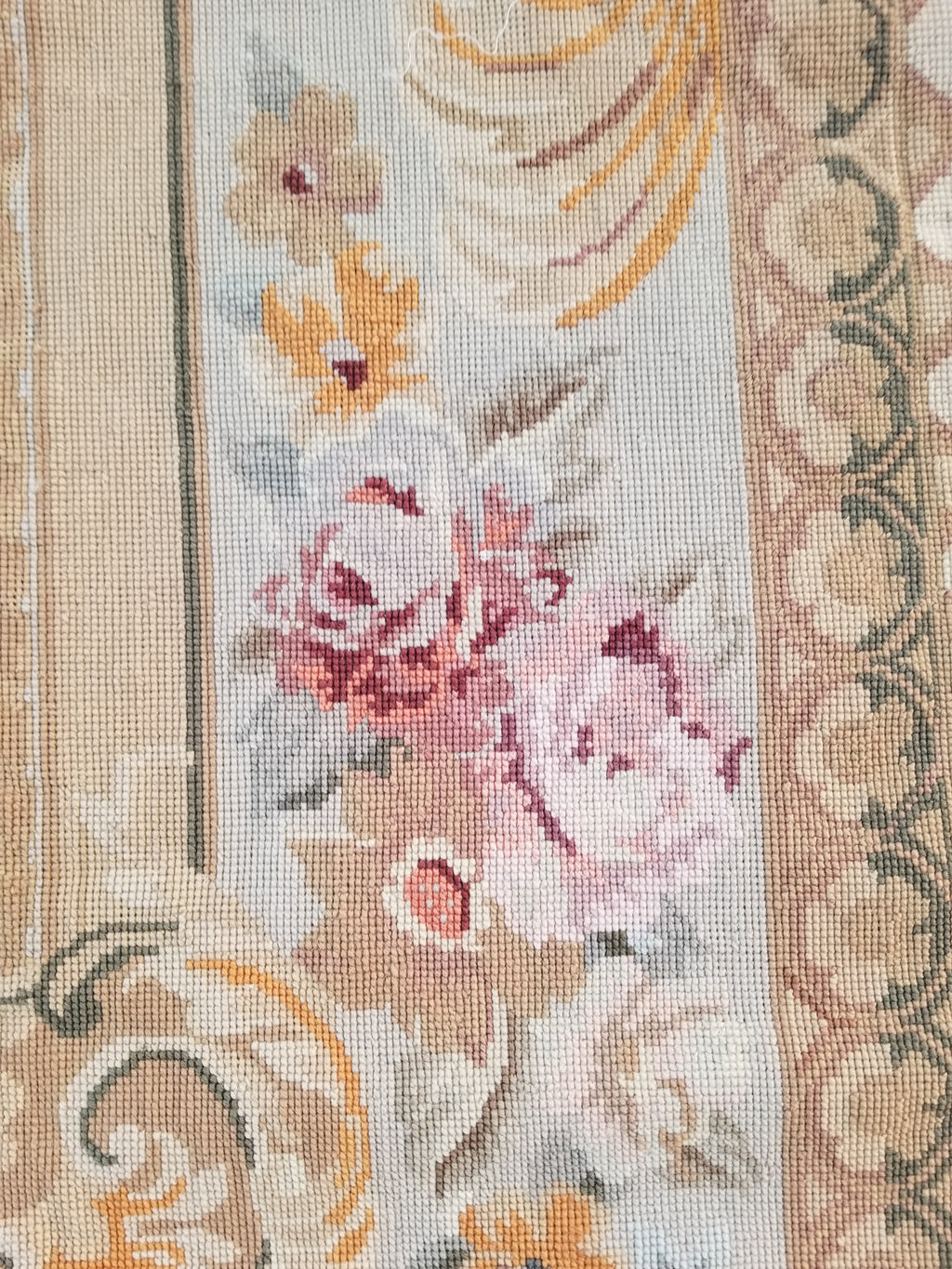 Antique French Aubusson Floral Wool Rug Carpet 268x169cm