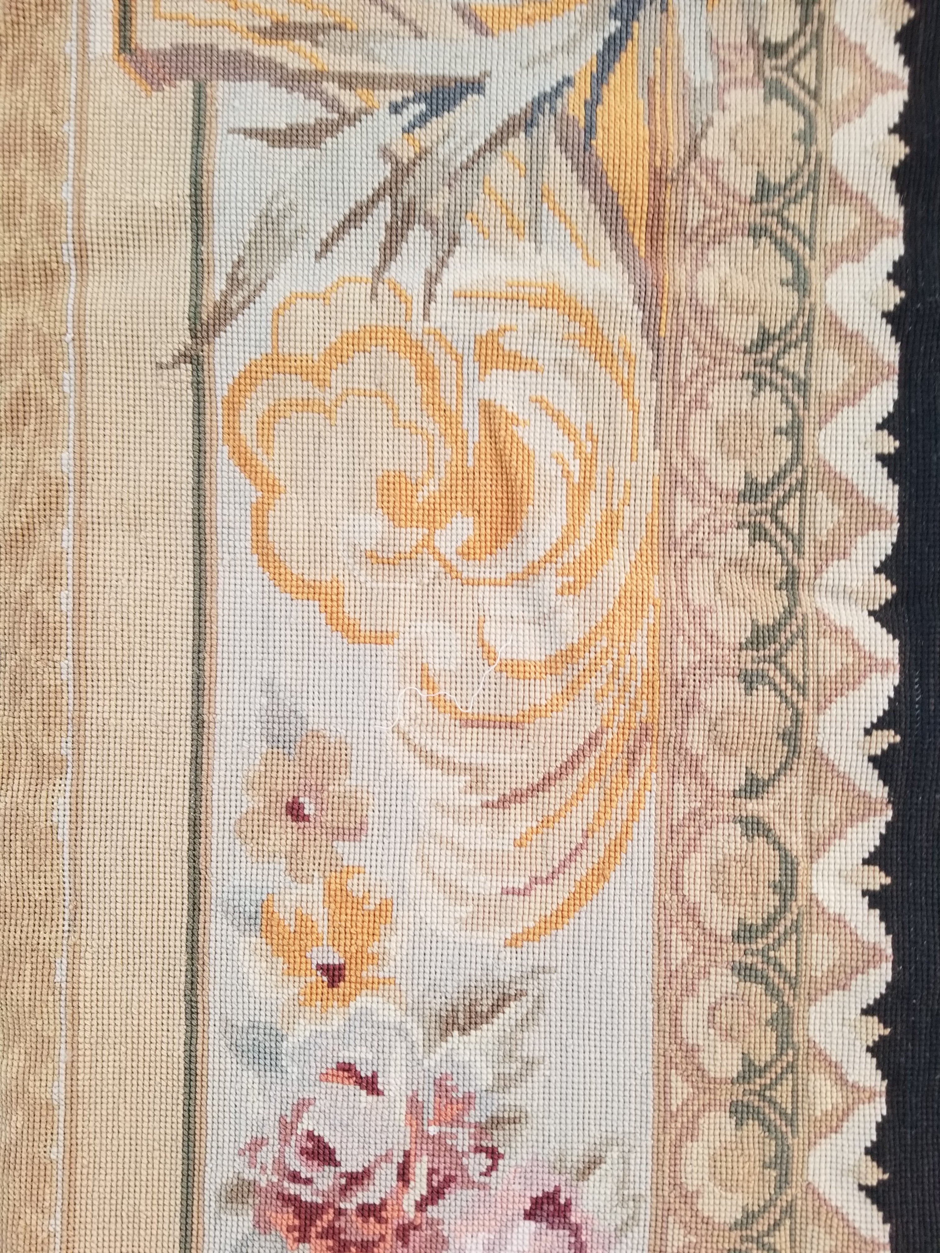 Antique French Aubusson Floral Wool Rug Carpet 268x169cm