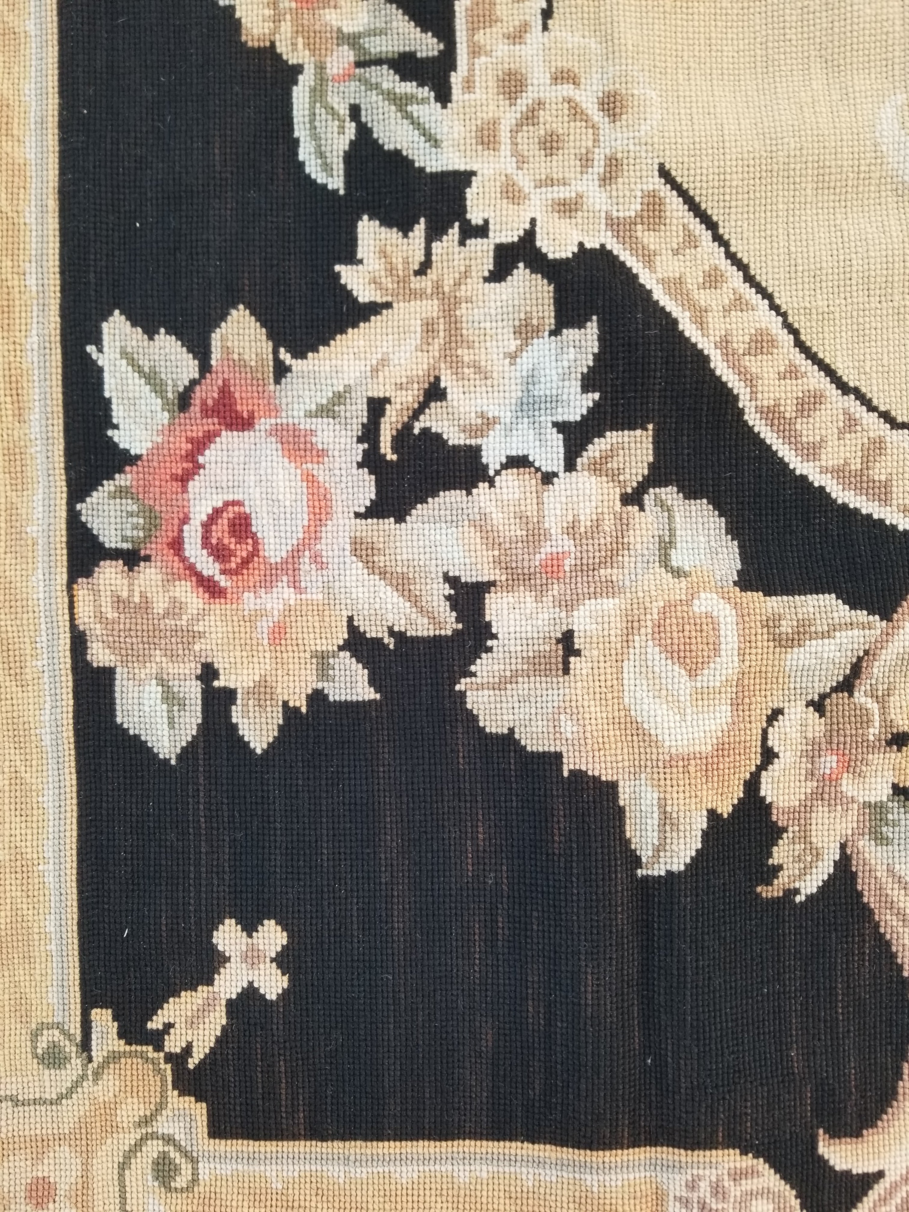 Antique French Aubusson Floral Wool Rug Carpet 268x169cm