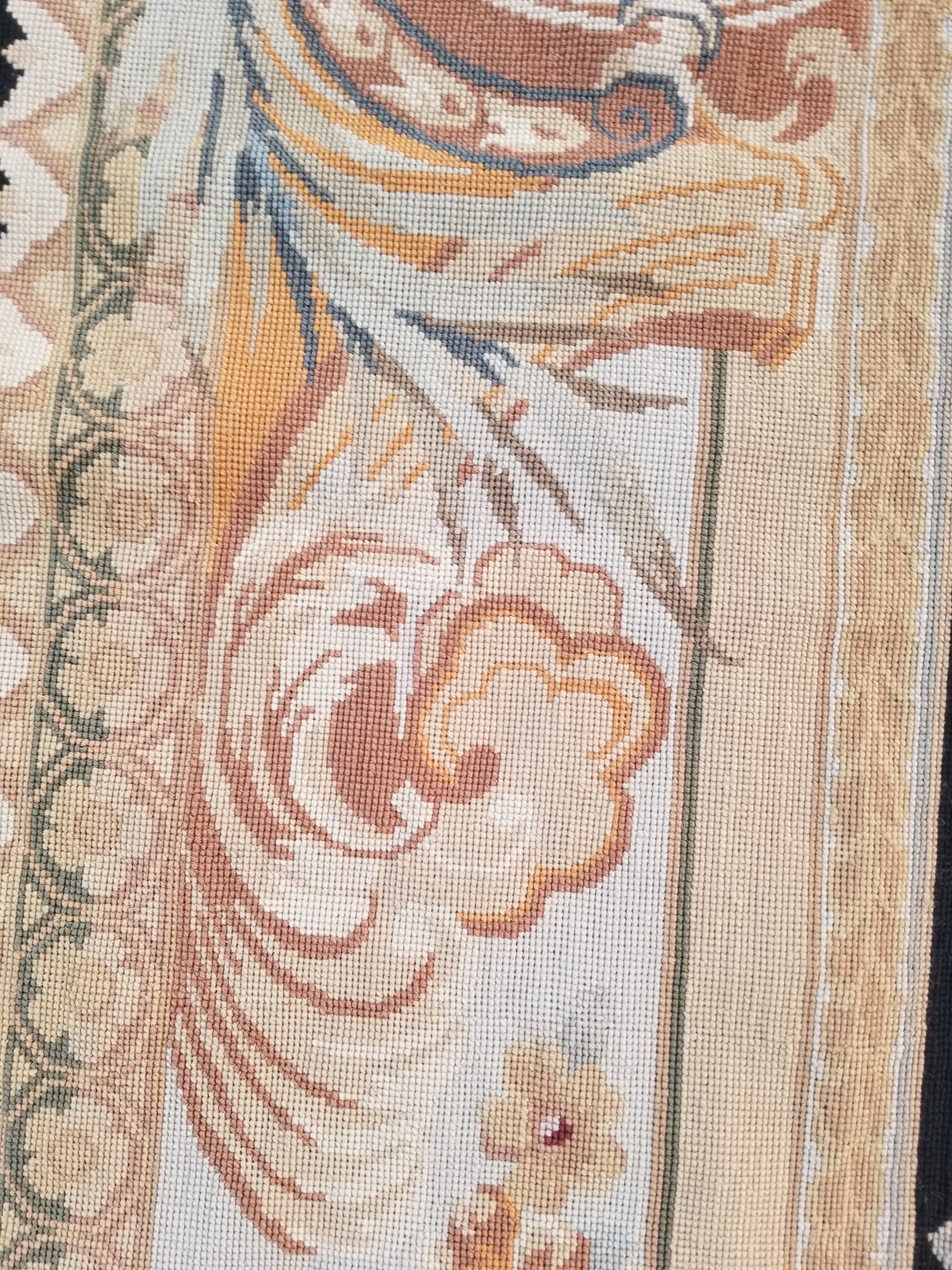 Antique French Aubusson Floral Wool Rug Carpet 268x169cm