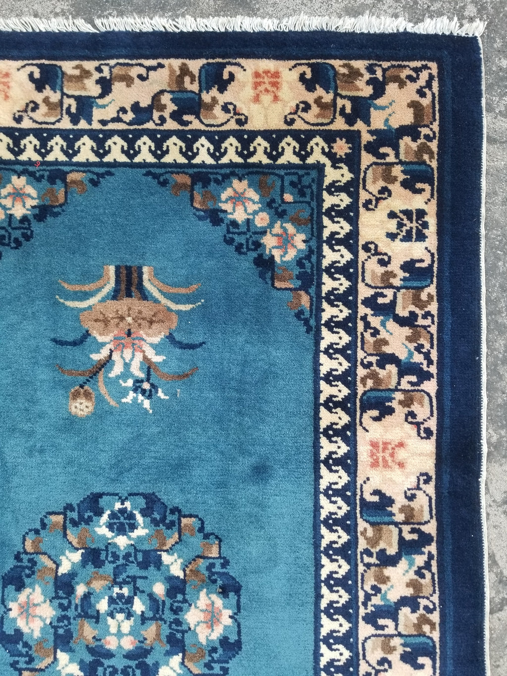 Antique Traditional Handmade Chinese Art Deco Wool Runner Rug 360x78cm