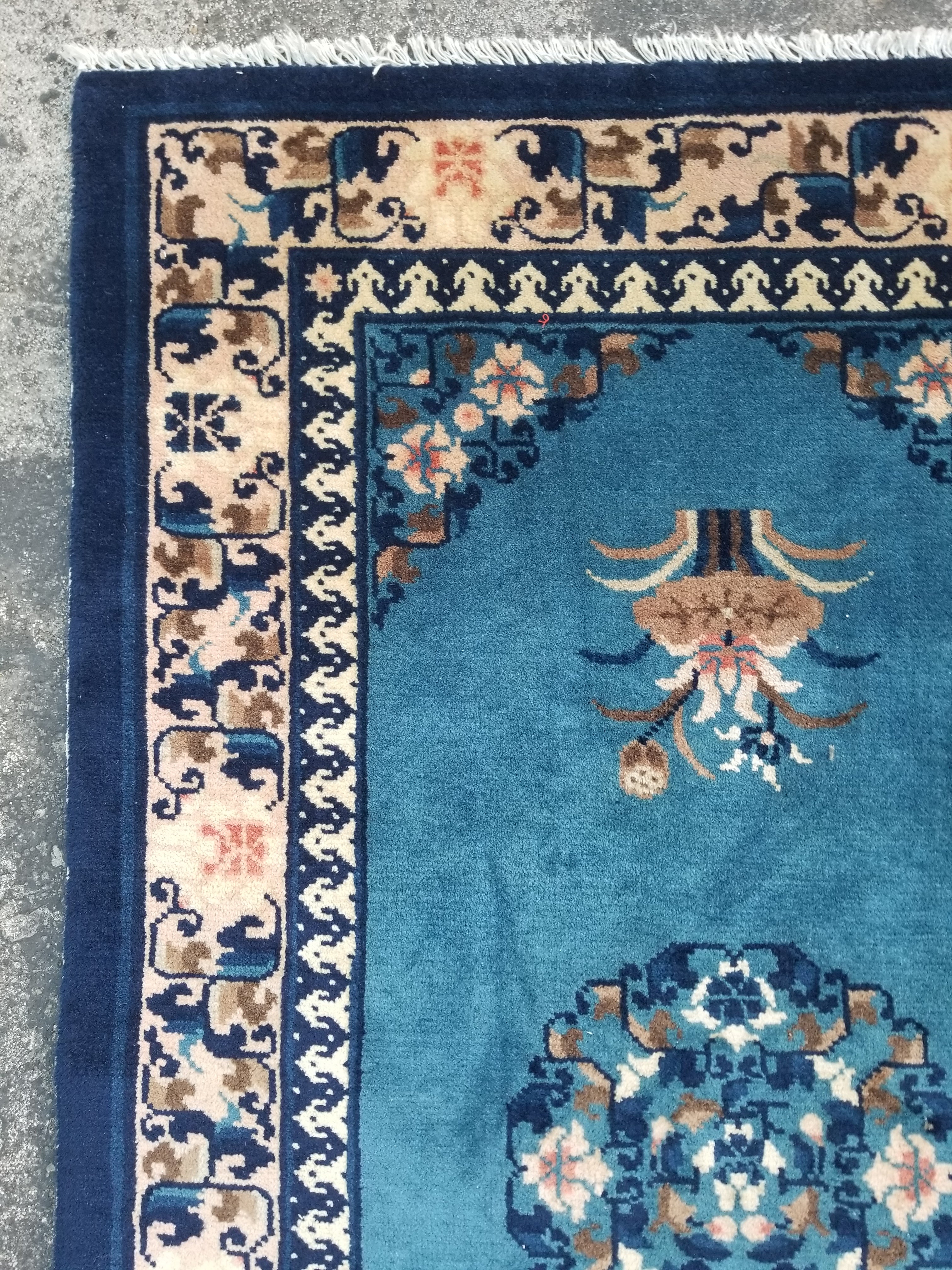 Antique Traditional Handmade Chinese Art Deco Wool Runner Rug 360x78cm