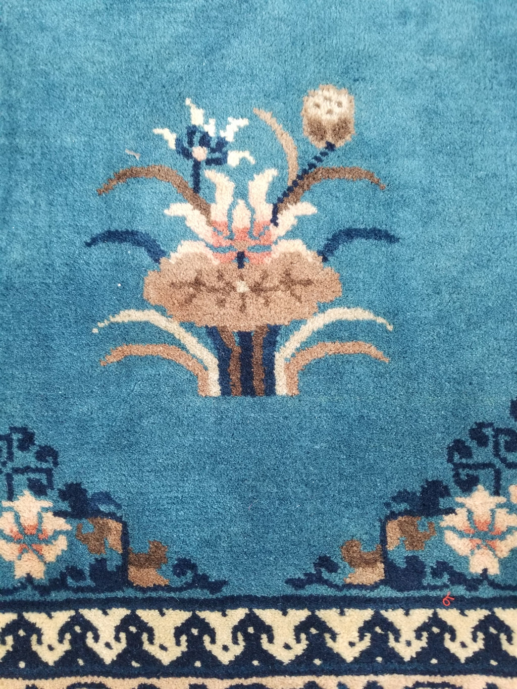 Antique Traditional Handmade Chinese Art Deco Wool Runner Rug 360x78cm
