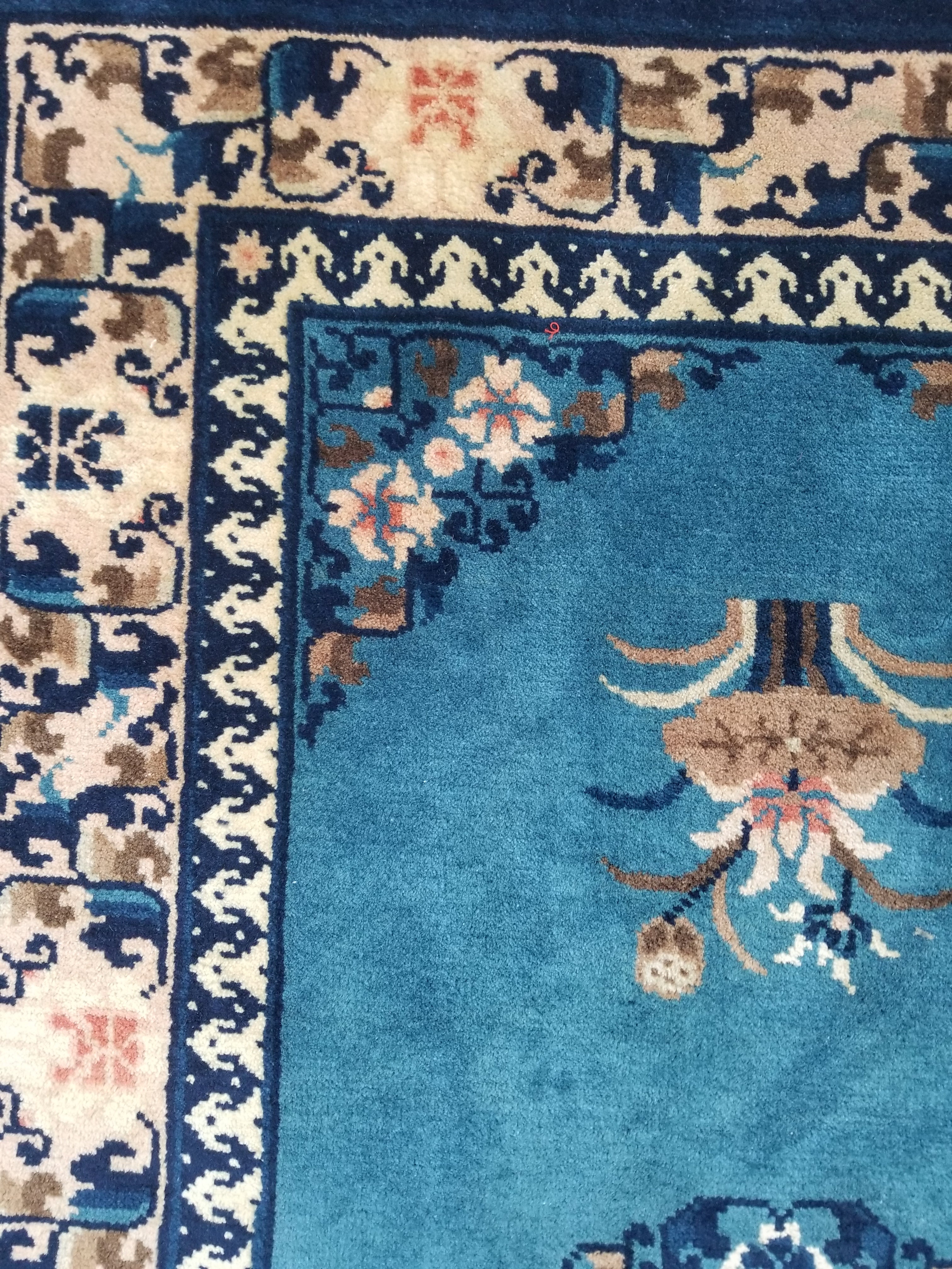 Antique Traditional Handmade Chinese Art Deco Wool Runner Rug 360x78cm