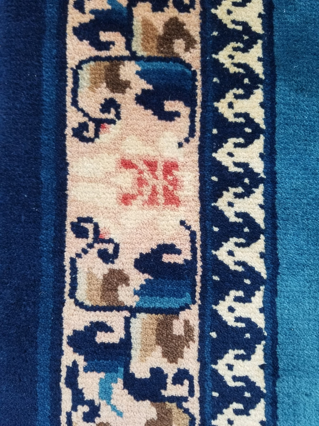 Antique Traditional Handmade Chinese Art Deco Wool Runner Rug 360x78cm