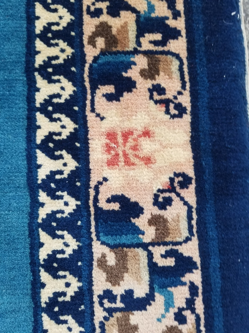 Antique Traditional Handmade Chinese Art Deco Wool Runner Rug 360x78cm
