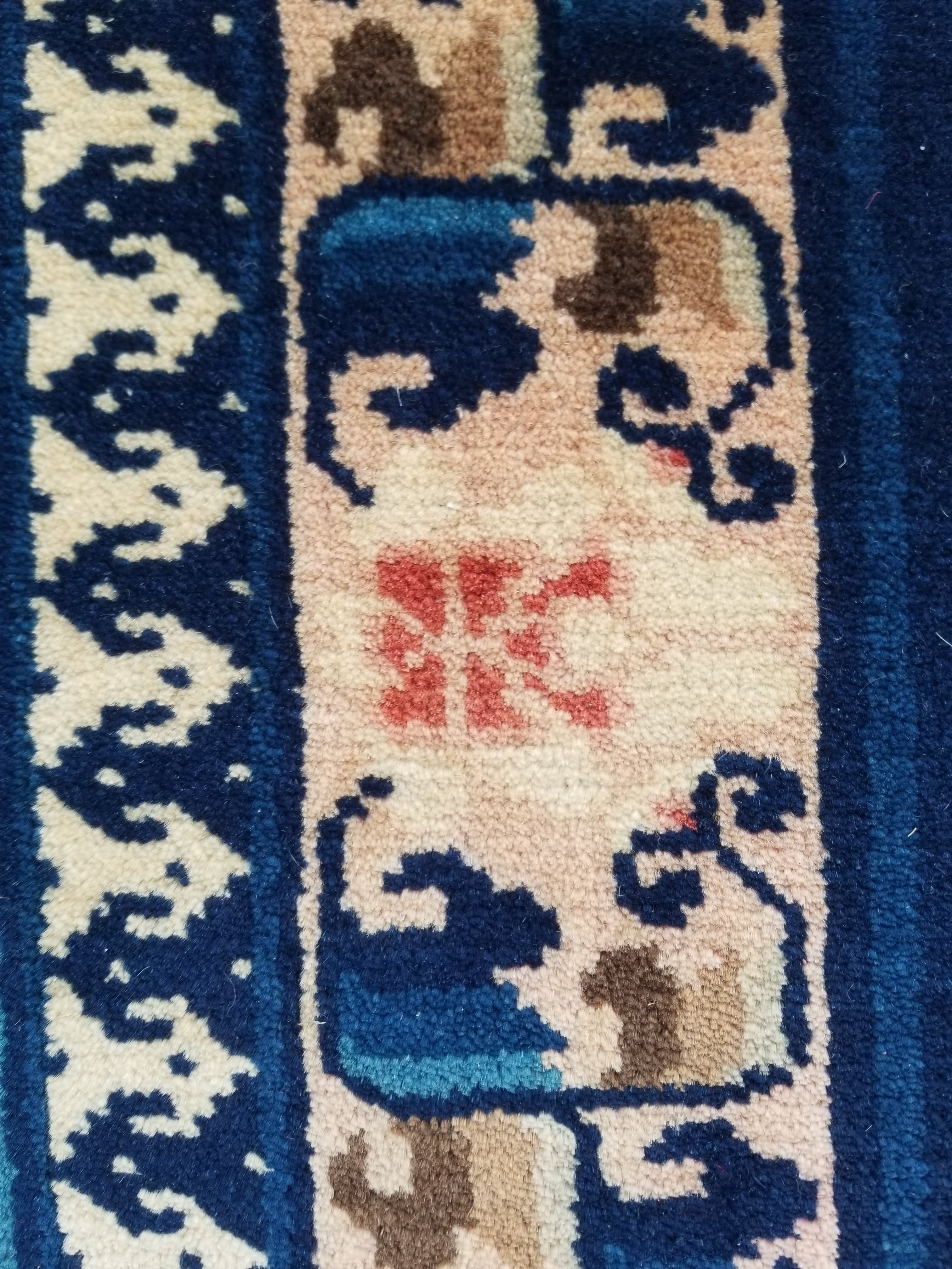 Antique Traditional Handmade Chinese Art Deco Wool Runner Rug 360x78cm