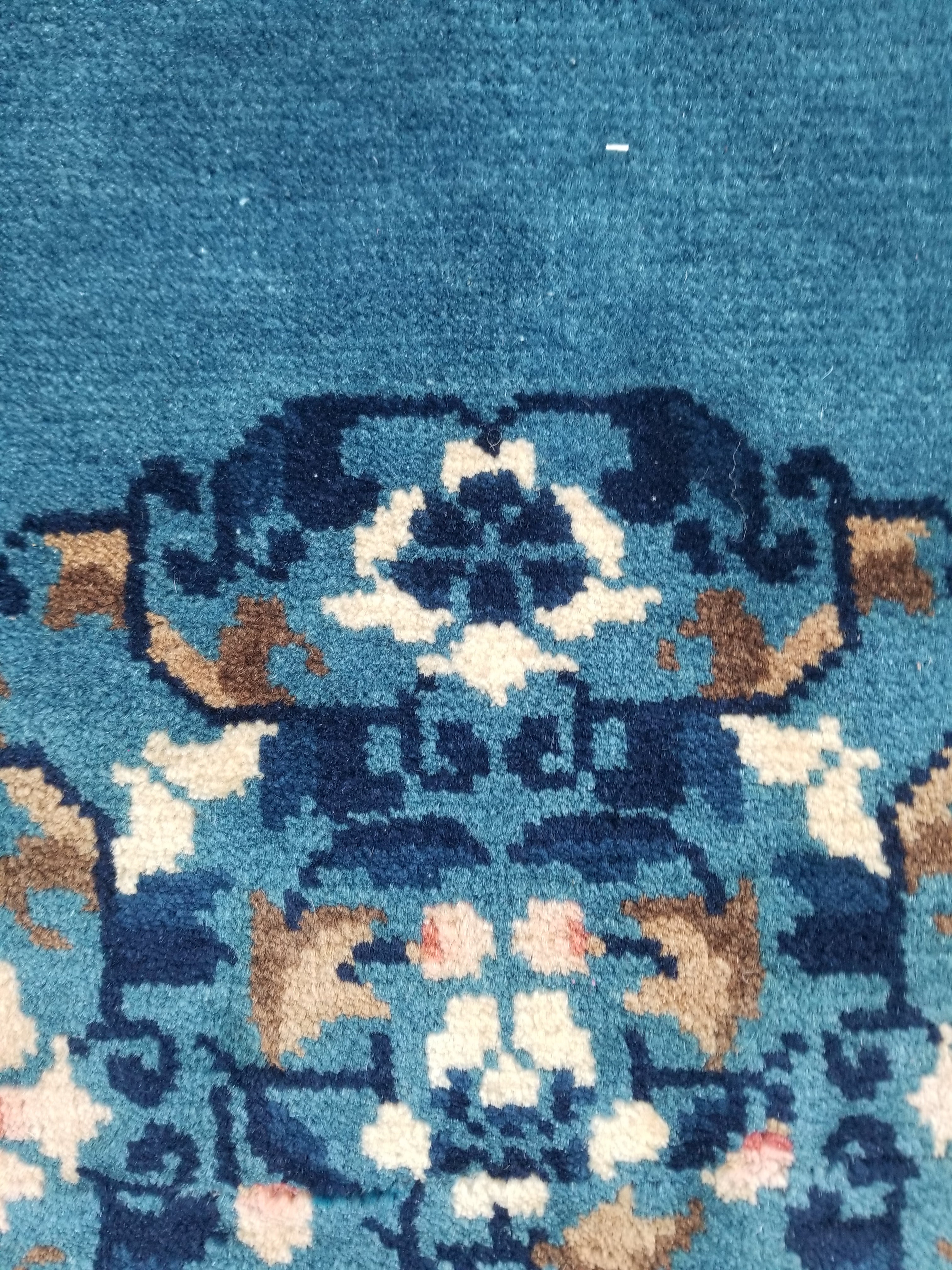 Antique Traditional Handmade Chinese Art Deco Wool Runner Rug 360x78cm