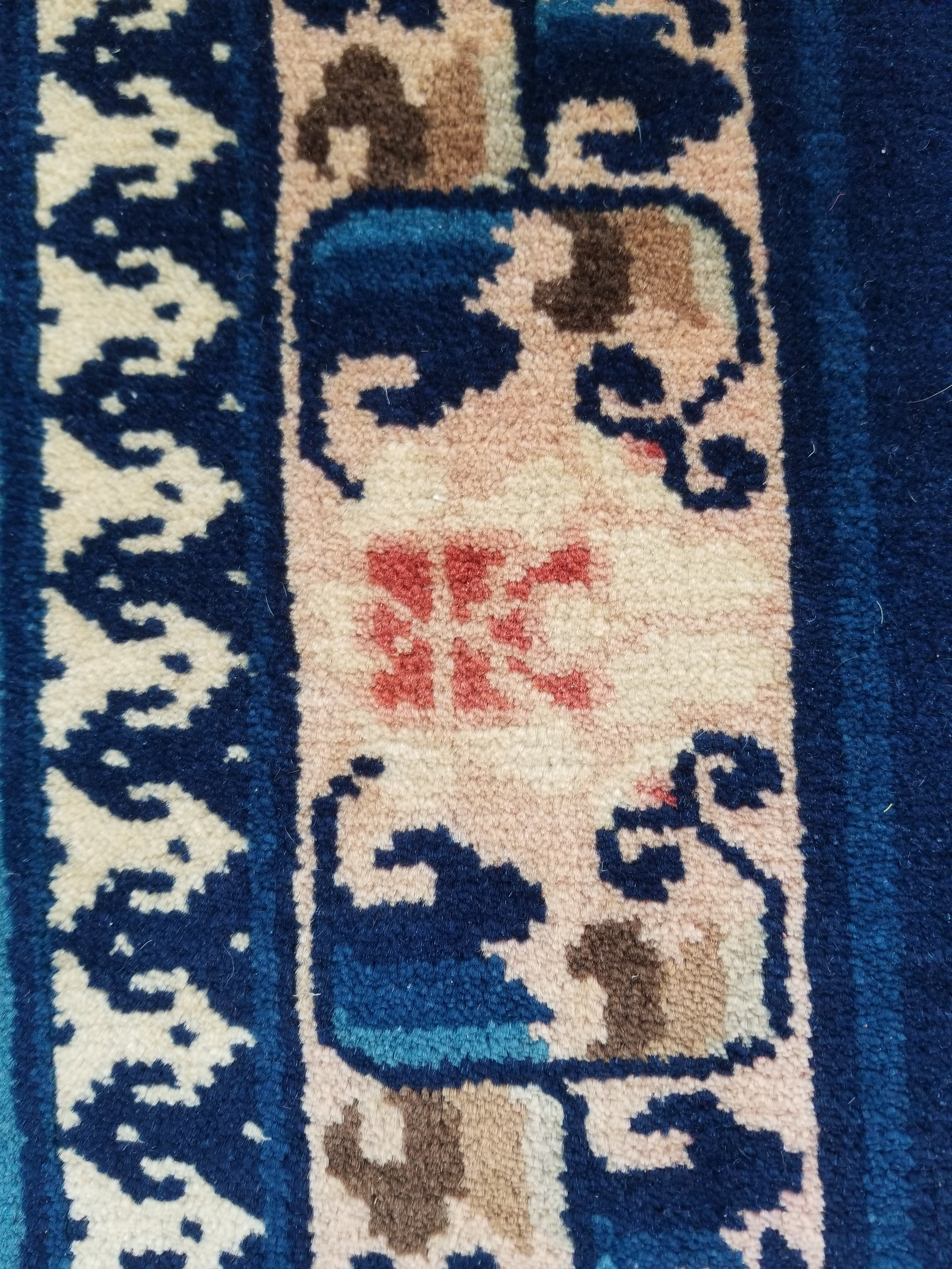 Antique Traditional Handmade Chinese Art Deco Wool Runner Rug 360x78cm