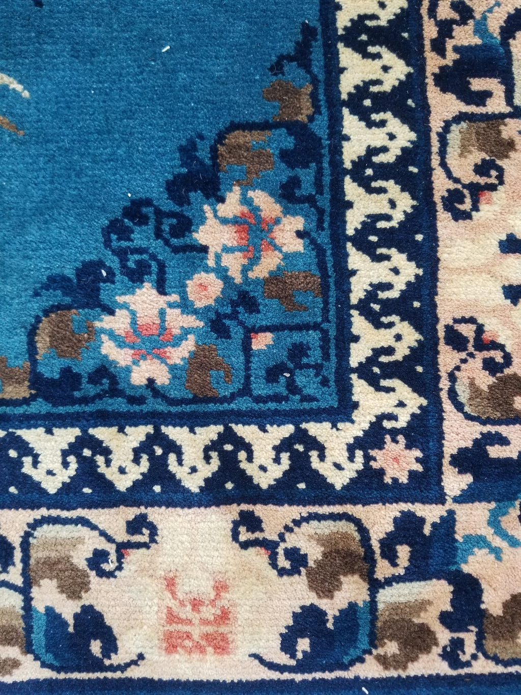 Antique Traditional Handmade Chinese Art Deco Wool Runner Rug 360x78cm