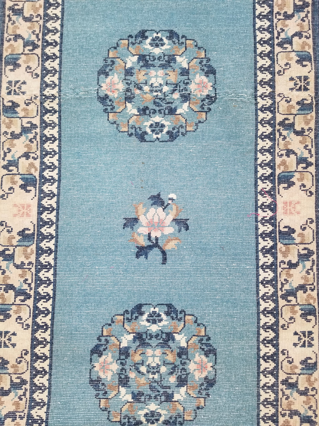 Antique Traditional Handmade Chinese Art Deco Wool Runner Rug 360x78cm