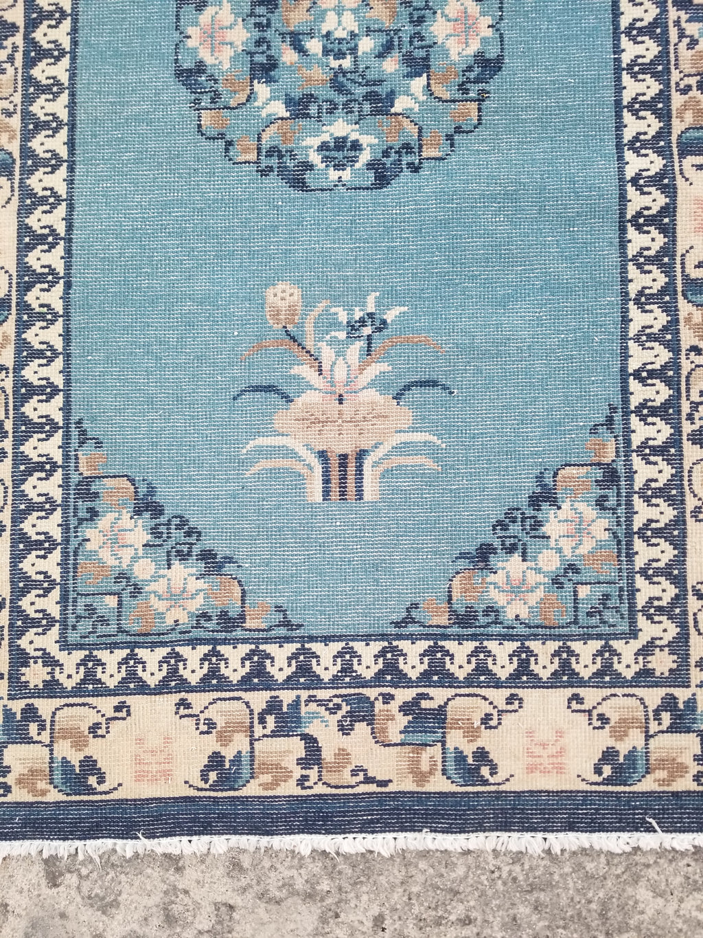 Antique Traditional Handmade Chinese Art Deco Wool Runner Rug 360x78cm