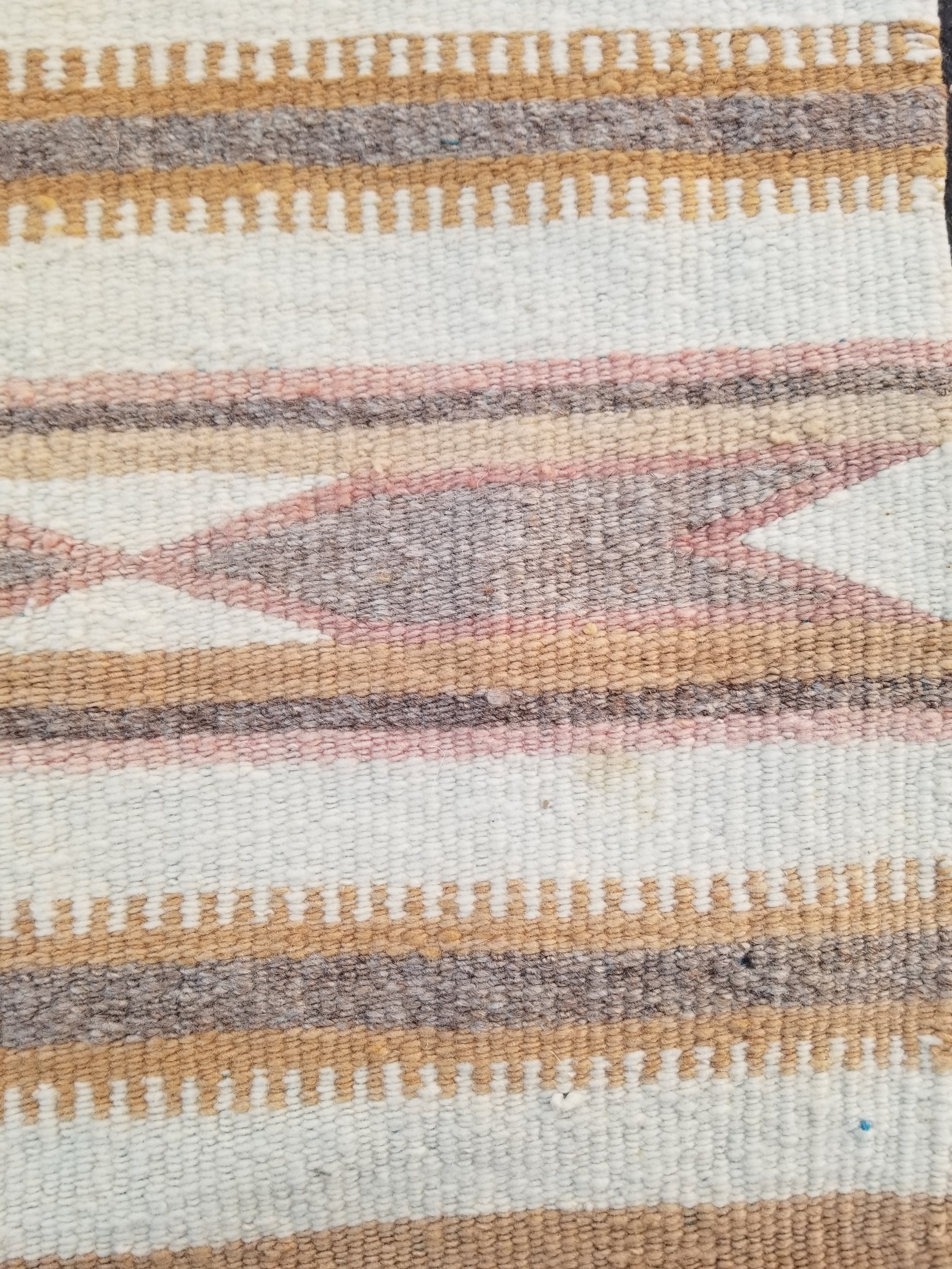 Vintage Traditional Handmade Native American Navajo Oriental Wool Rug 82x52cm