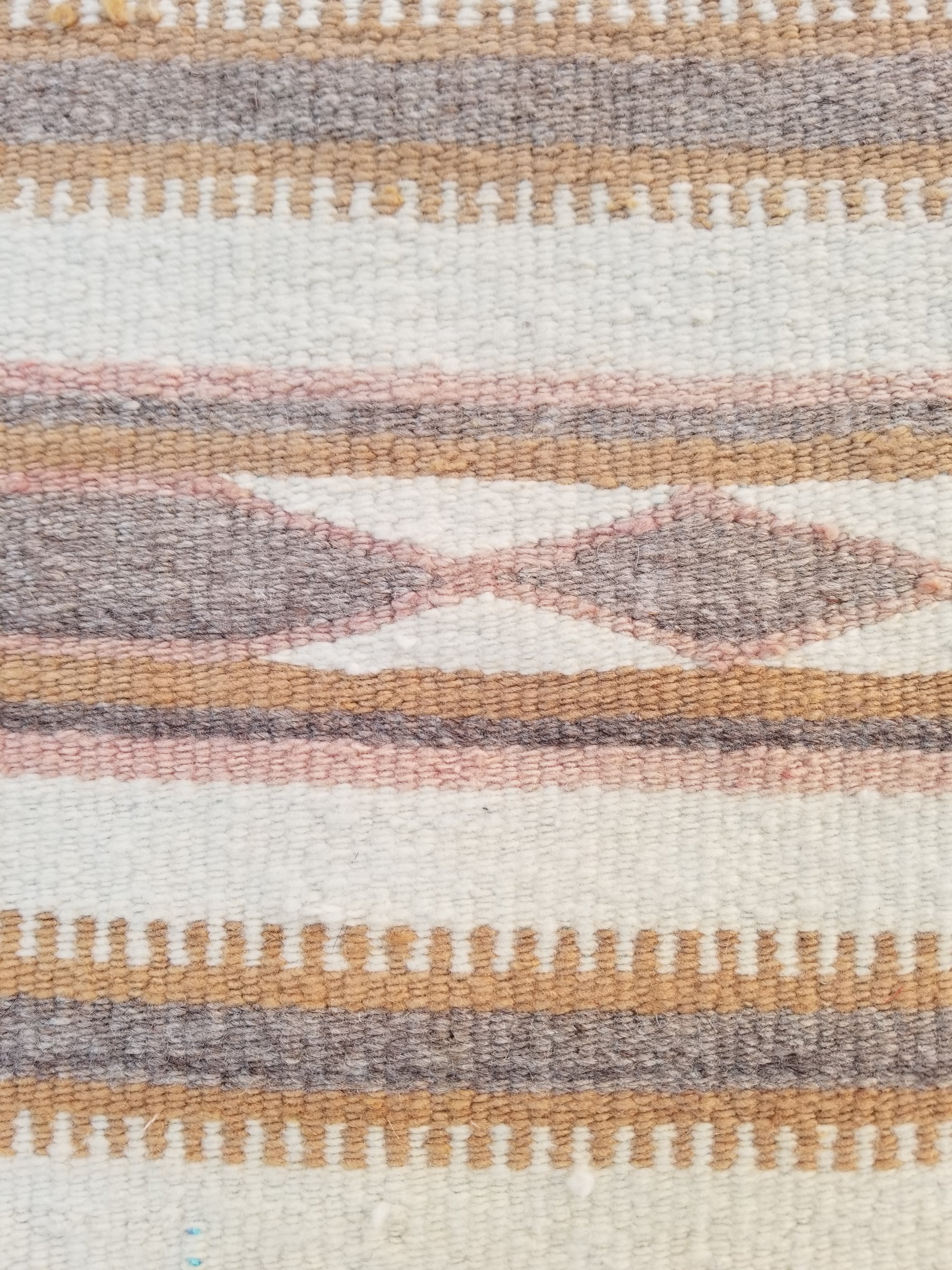 Vintage Traditional Handmade Native American Navajo Oriental Wool Rug 82x52cm