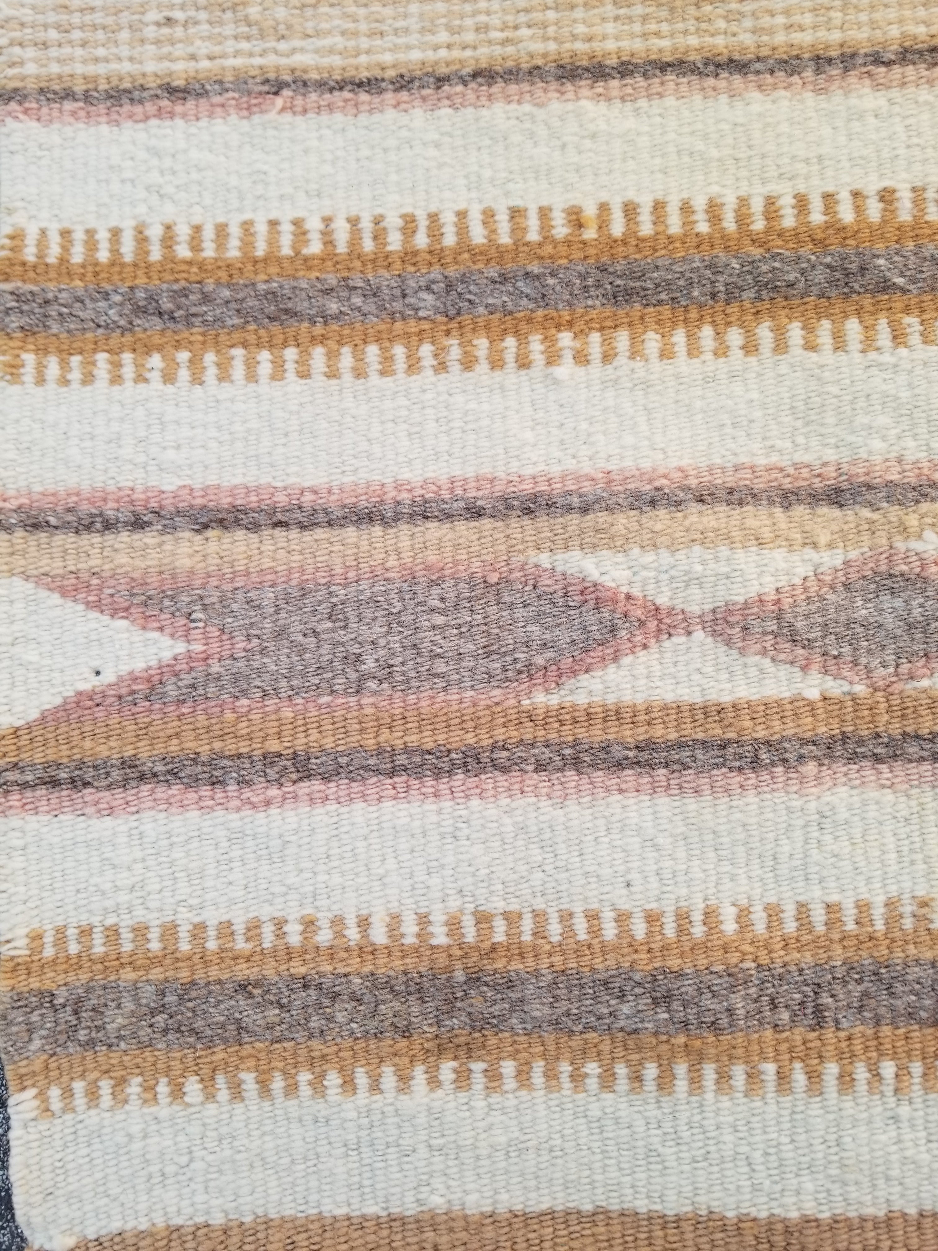 Vintage Traditional Handmade Native American Navajo Oriental Wool Rug 82x52cm