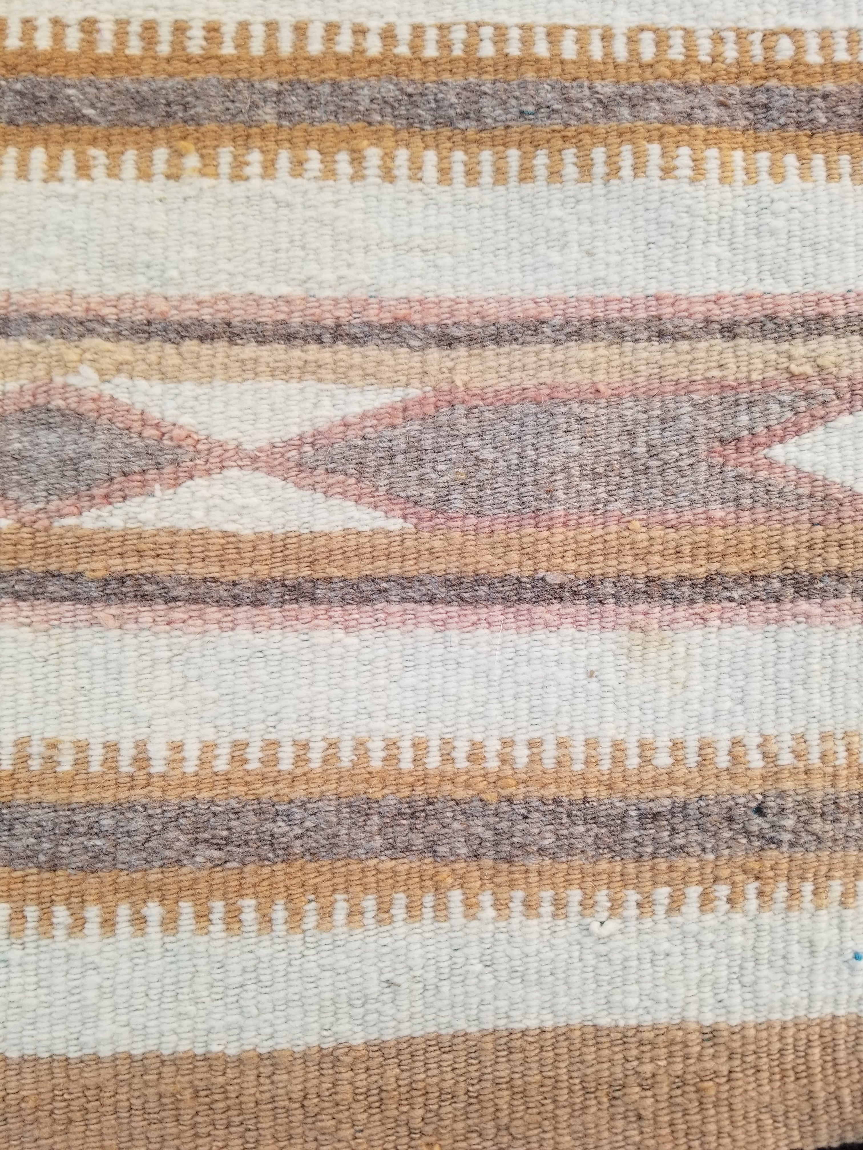 Vintage Traditional Handmade Native American Navajo Oriental Wool Rug 82x52cm