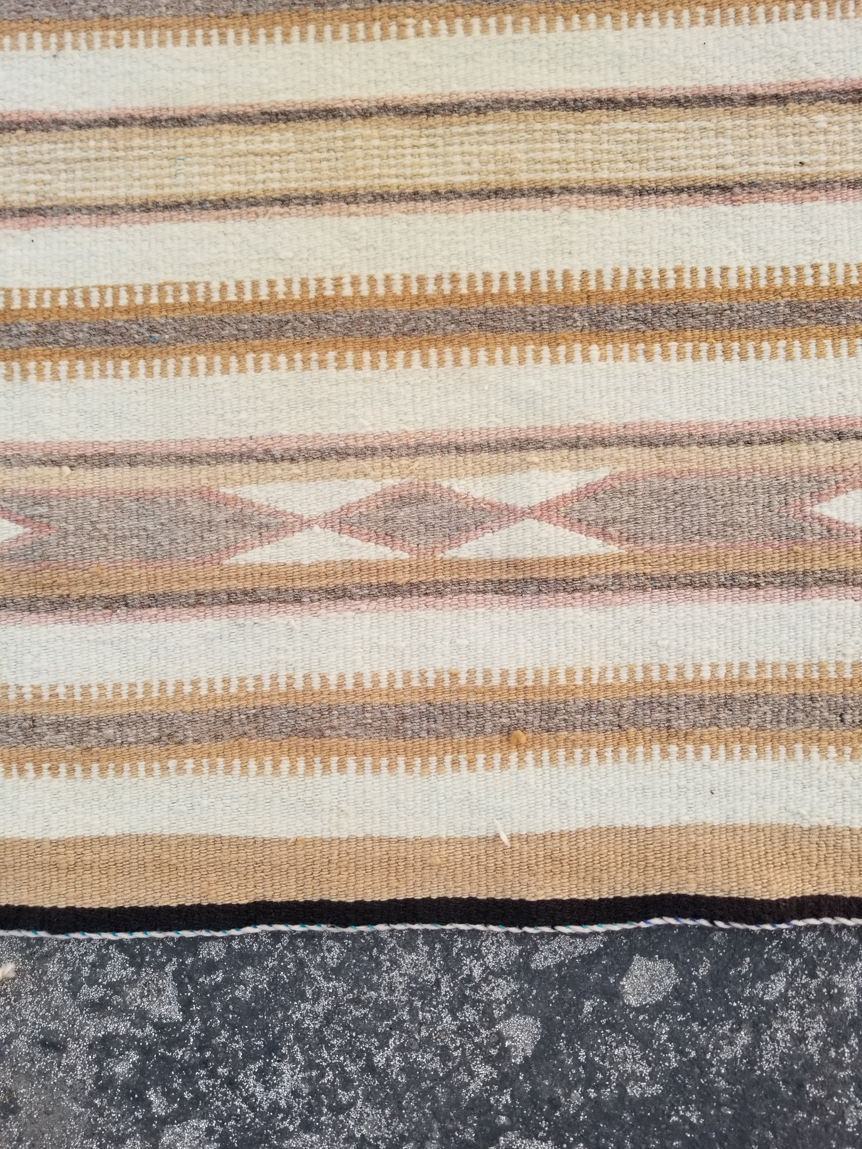 Vintage Traditional Handmade Native American Navajo Oriental Wool Rug 82x52cm