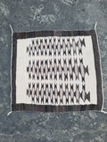 Vintage Traditional Handmade Native American Navajo Gallup Throw Wool Rug 73x66cm
