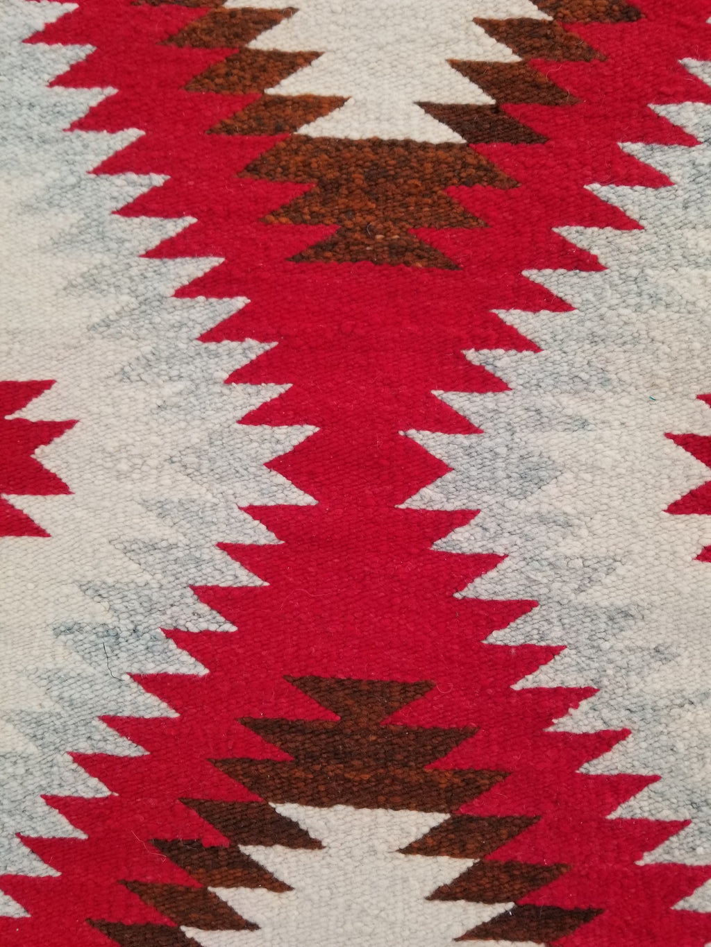 Vintage Handmade Native American Navajo Eye Dazzler Style Wool Rug 87x42cm