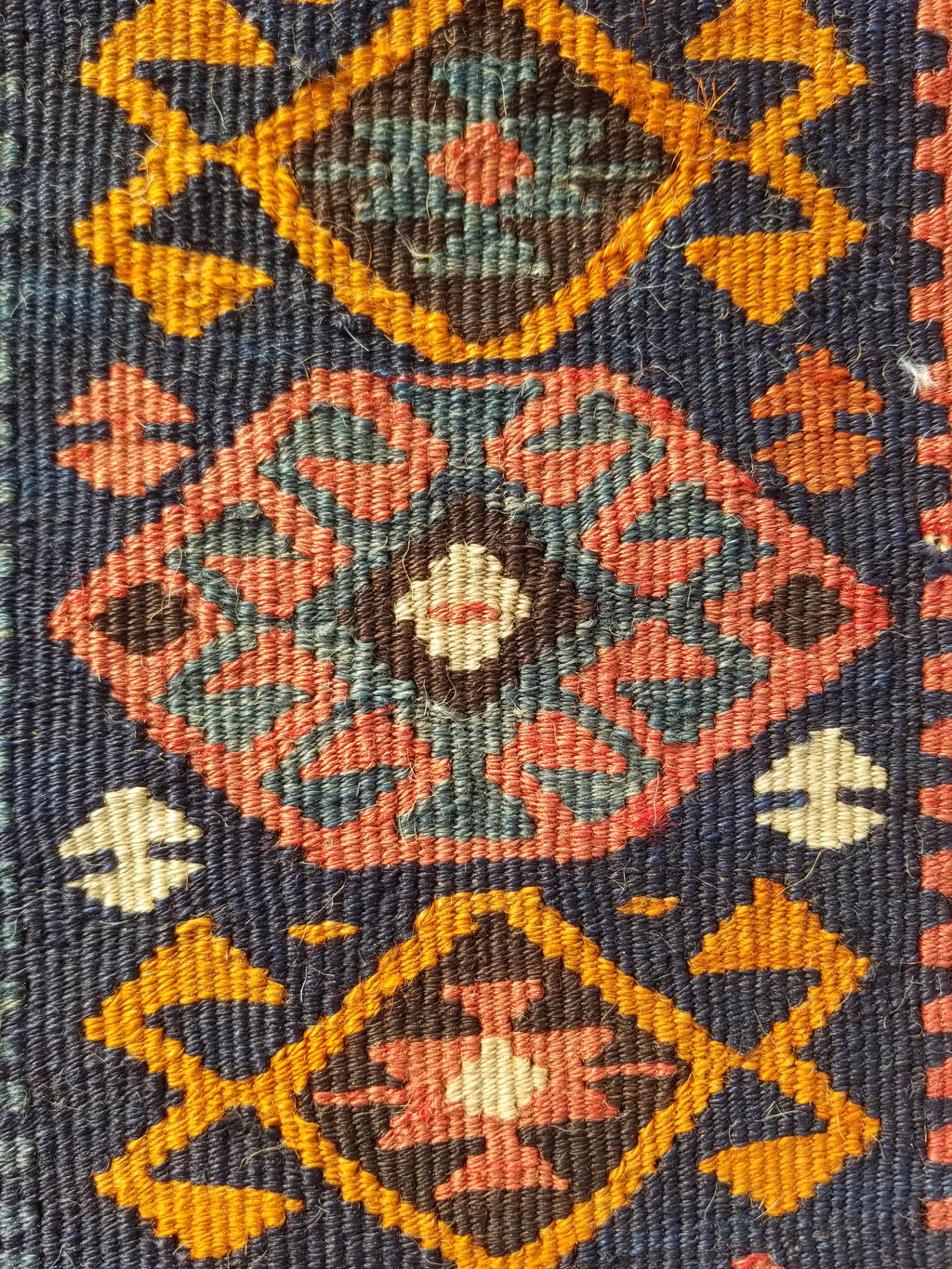 Antique Traditional Handmade Turkish Anatolian Wool Multicolor Kilim 223x166cm