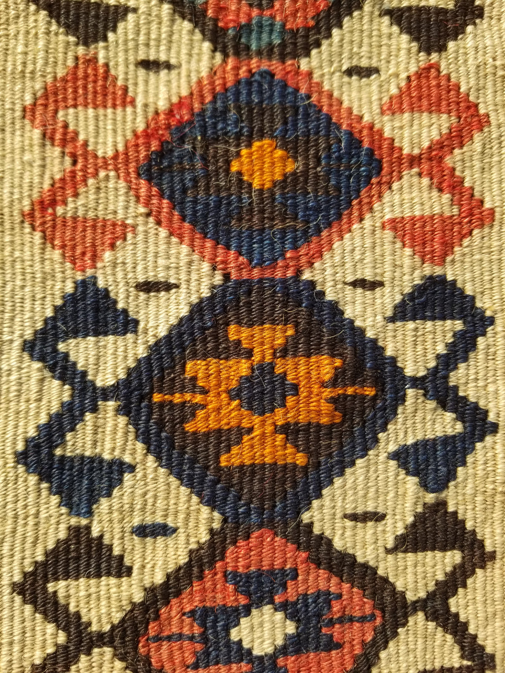 Antique Traditional Handmade Turkish Anatolian Wool Multicolor Kilim 223x166cm