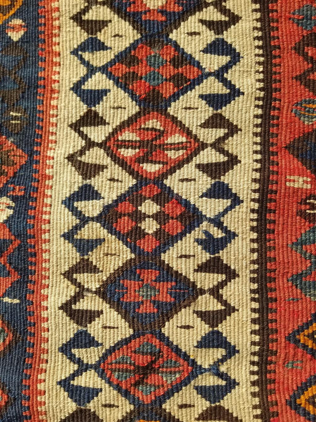 Antique Traditional Handmade Turkish Anatolian Wool Multicolor Kilim 223x166cm