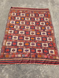 Antique Traditional Handmade Wool Moroccan Style Multicolor Kilim 220x160cm