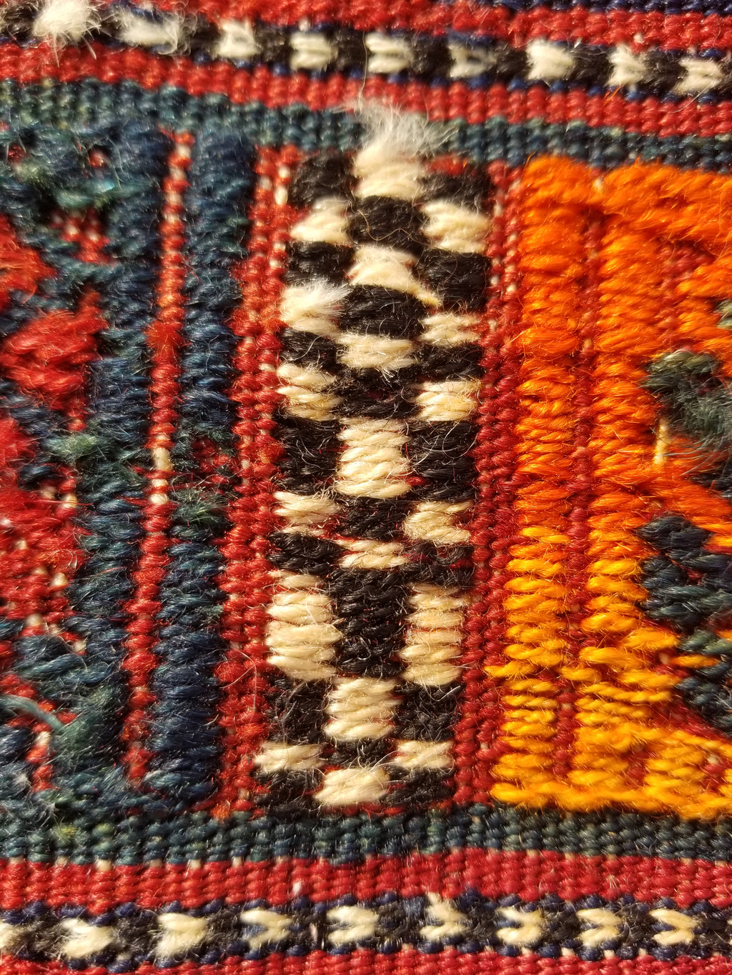 Antique Traditional Handmade Wool Moroccan Style Multicolor Kilim 220x160cm