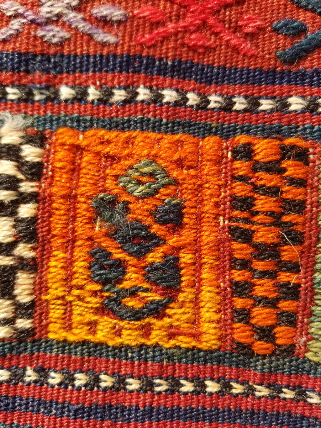 Antique Traditional Handmade Wool Moroccan Style Multicolor Kilim 220x160cm