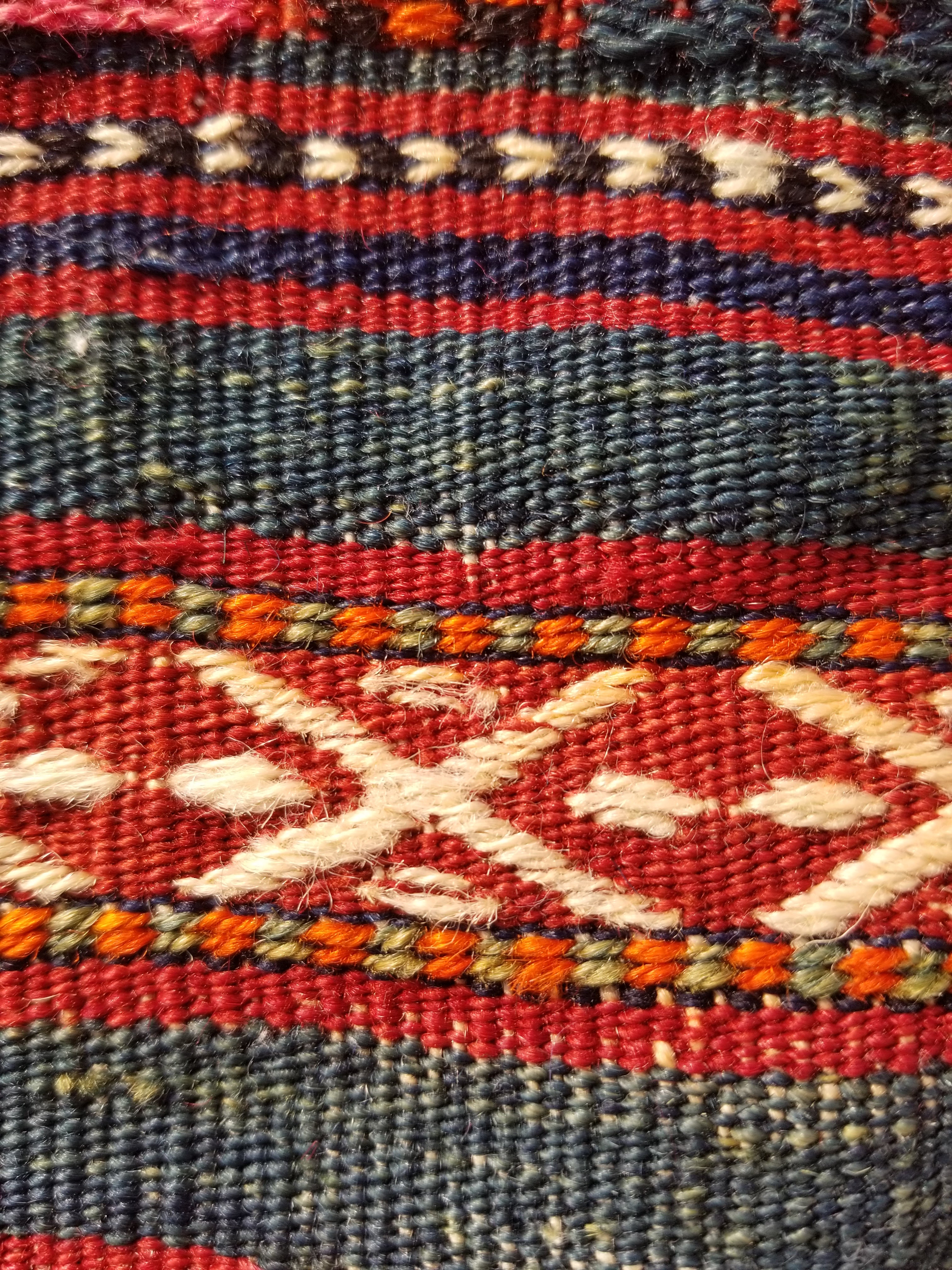 Antique Traditional Handmade Wool Moroccan Style Multicolor Kilim 220x160cm