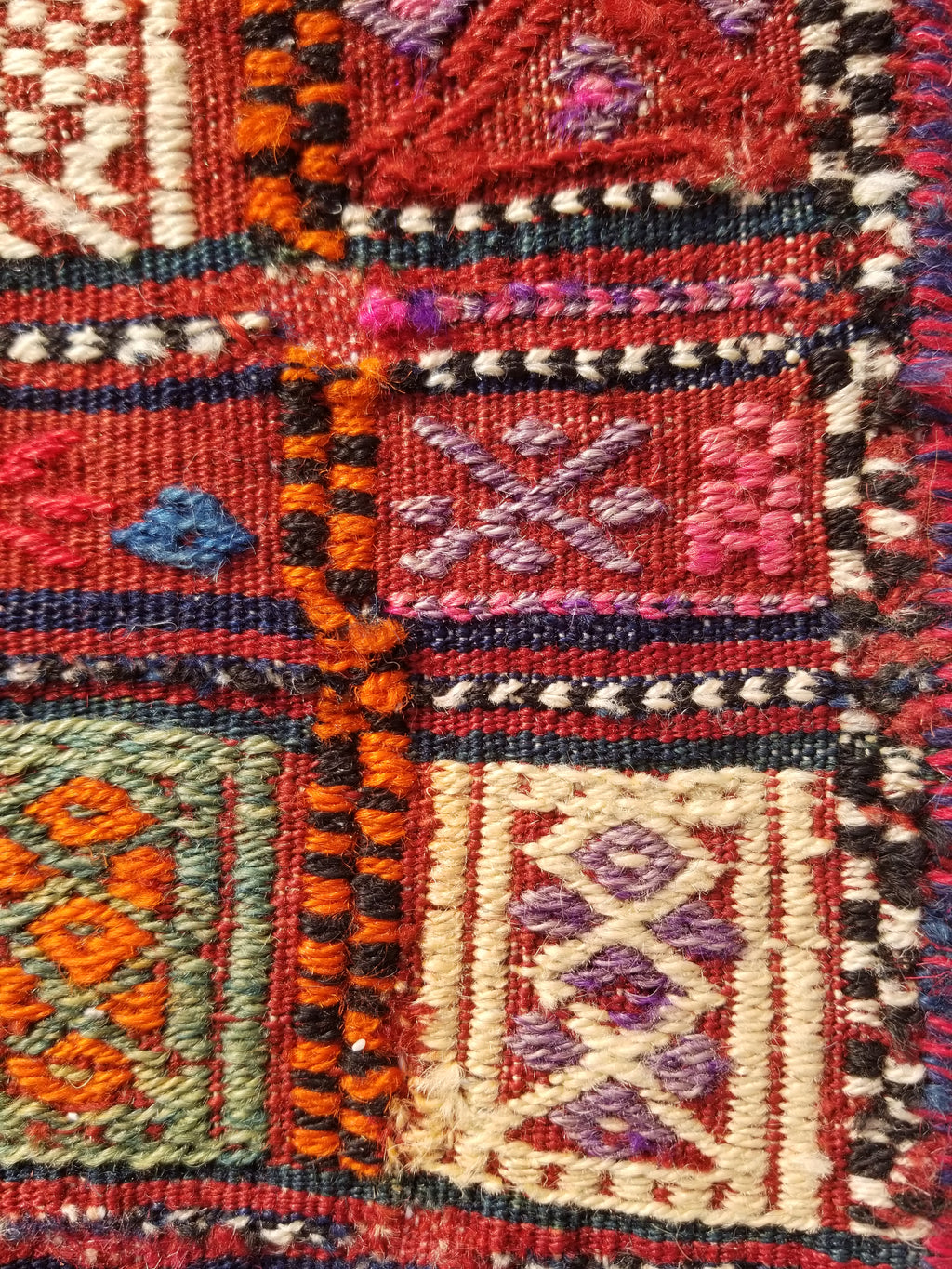 Antique Traditional Handmade Wool Moroccan Style Multicolor Kilim 220x160cm