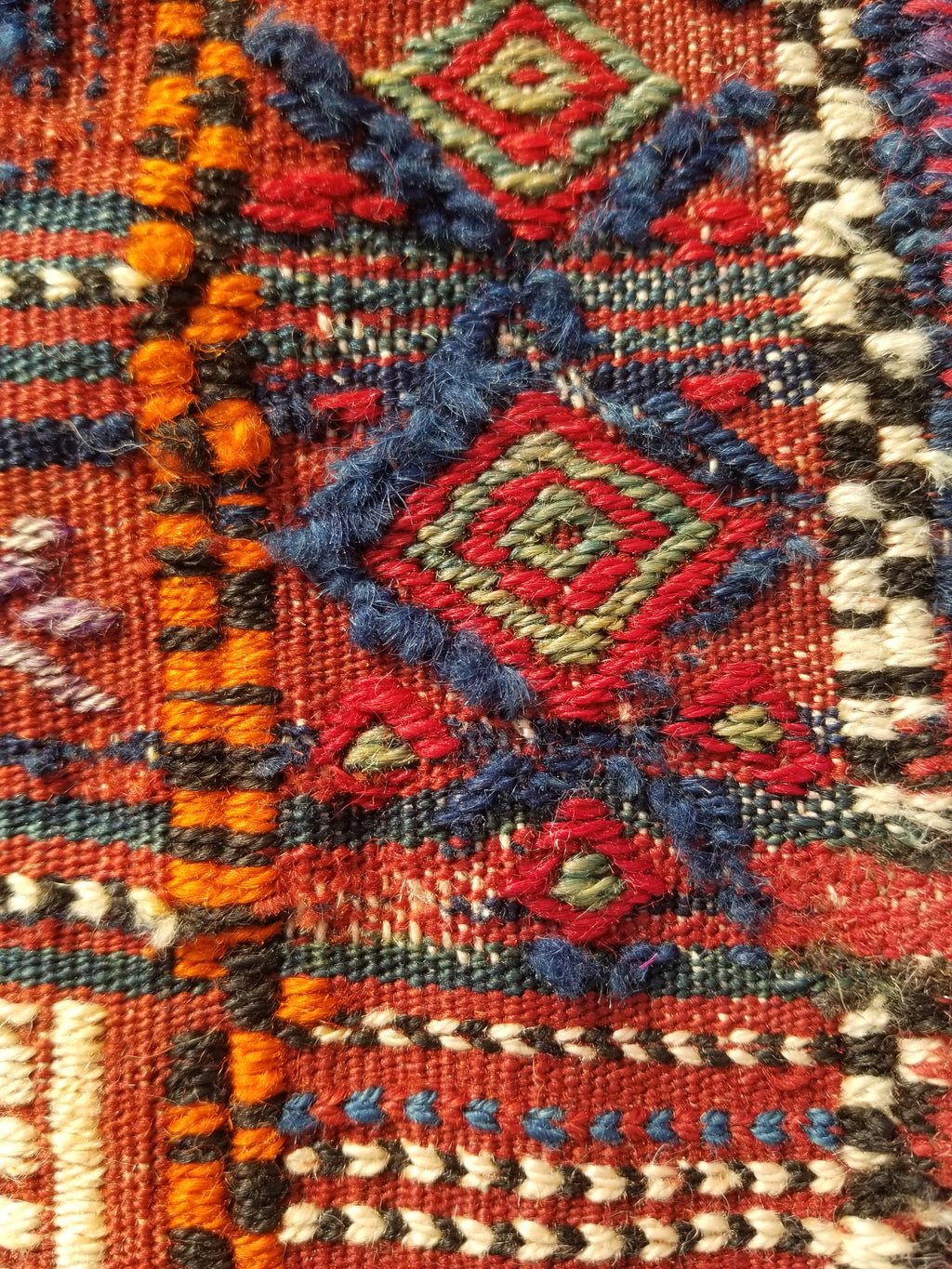 Antique Traditional Handmade Wool Moroccan Style Multicolor Kilim 220x160cm