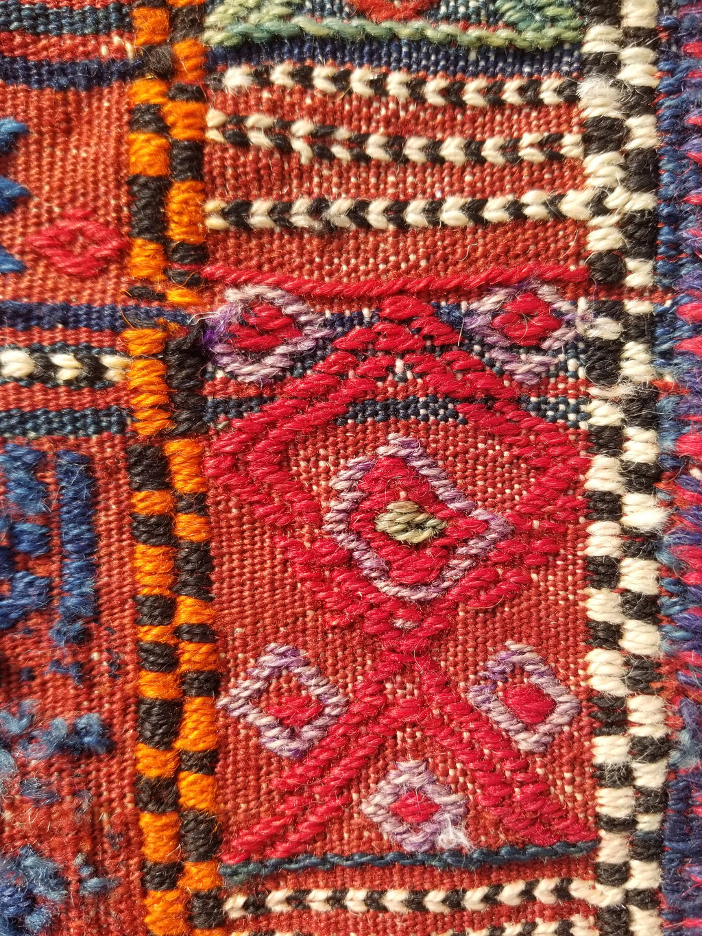 Antique Traditional Handmade Wool Moroccan Style Multicolor Kilim 220x160cm