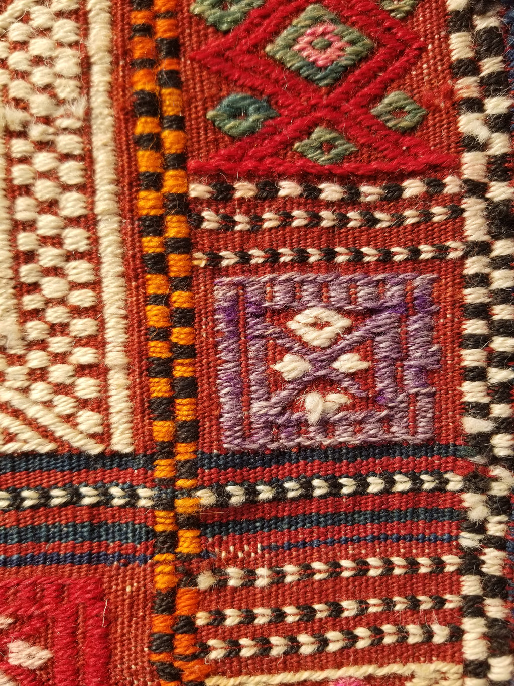Antique Traditional Handmade Wool Moroccan Style Multicolor Kilim 220x160cm