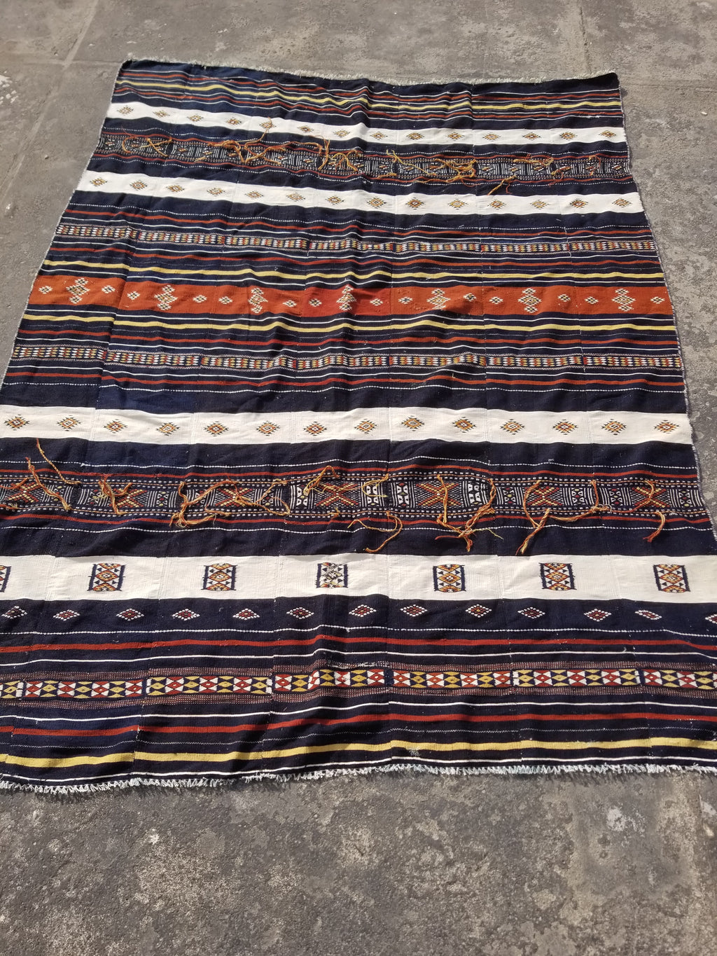 Antique Traditional Handmade African Arkilla Kerka Fulani Wedding Kilim 250x187c