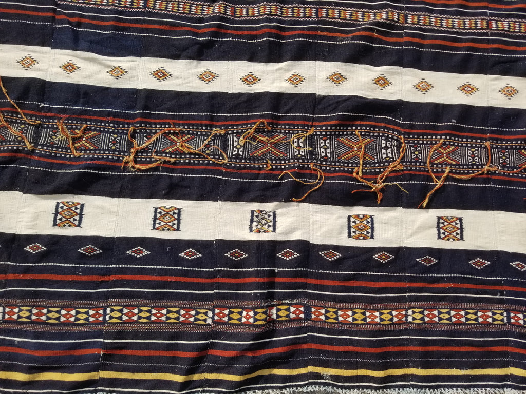 Antique Traditional Handmade African Arkilla Kerka Fulani Wedding Kilim 250x187c