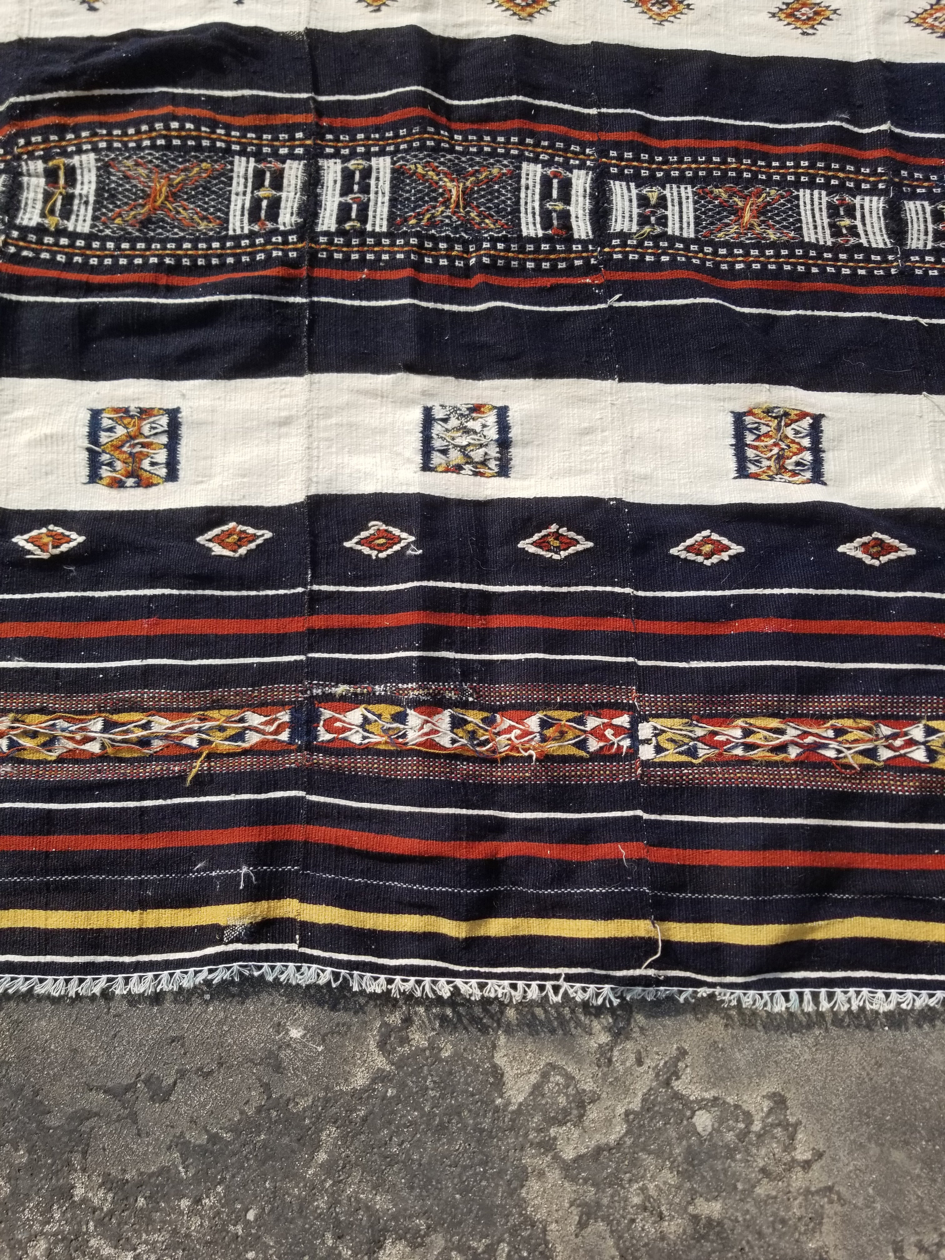 Antique Traditional Handmade African Arkilla Kerka Fulani Wedding Kilim 250x187c