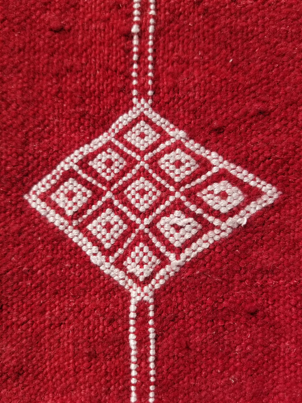 Vintage Traditional Handmade Tunisian Wool Red & White Kilim 180x100cm
