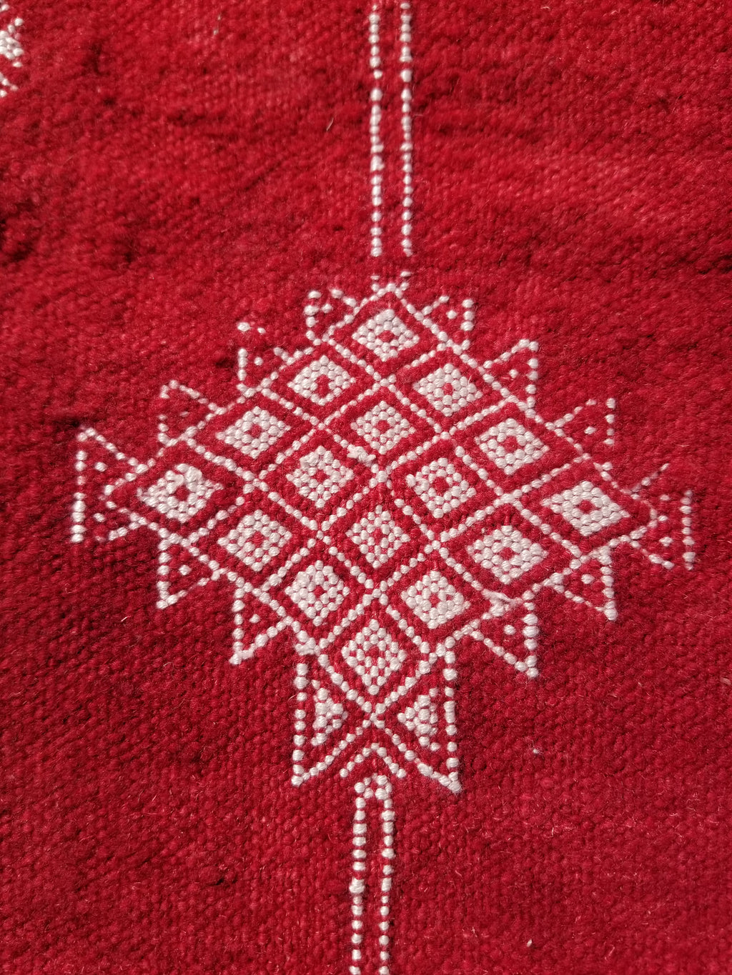 Vintage Traditional Handmade Tunisian Wool Red & White Kilim 180x100cm