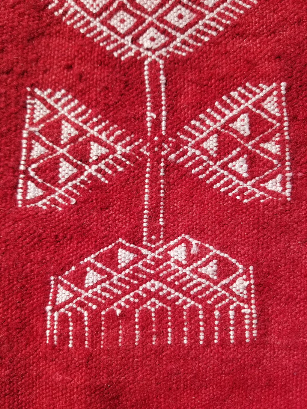 Vintage Traditional Handmade Tunisian Wool Red & White Kilim 180x100cm