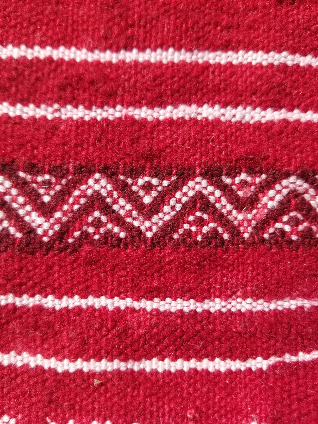 Vintage Traditional Handmade Tunisian Wool Red & White Kilim 180x100cm