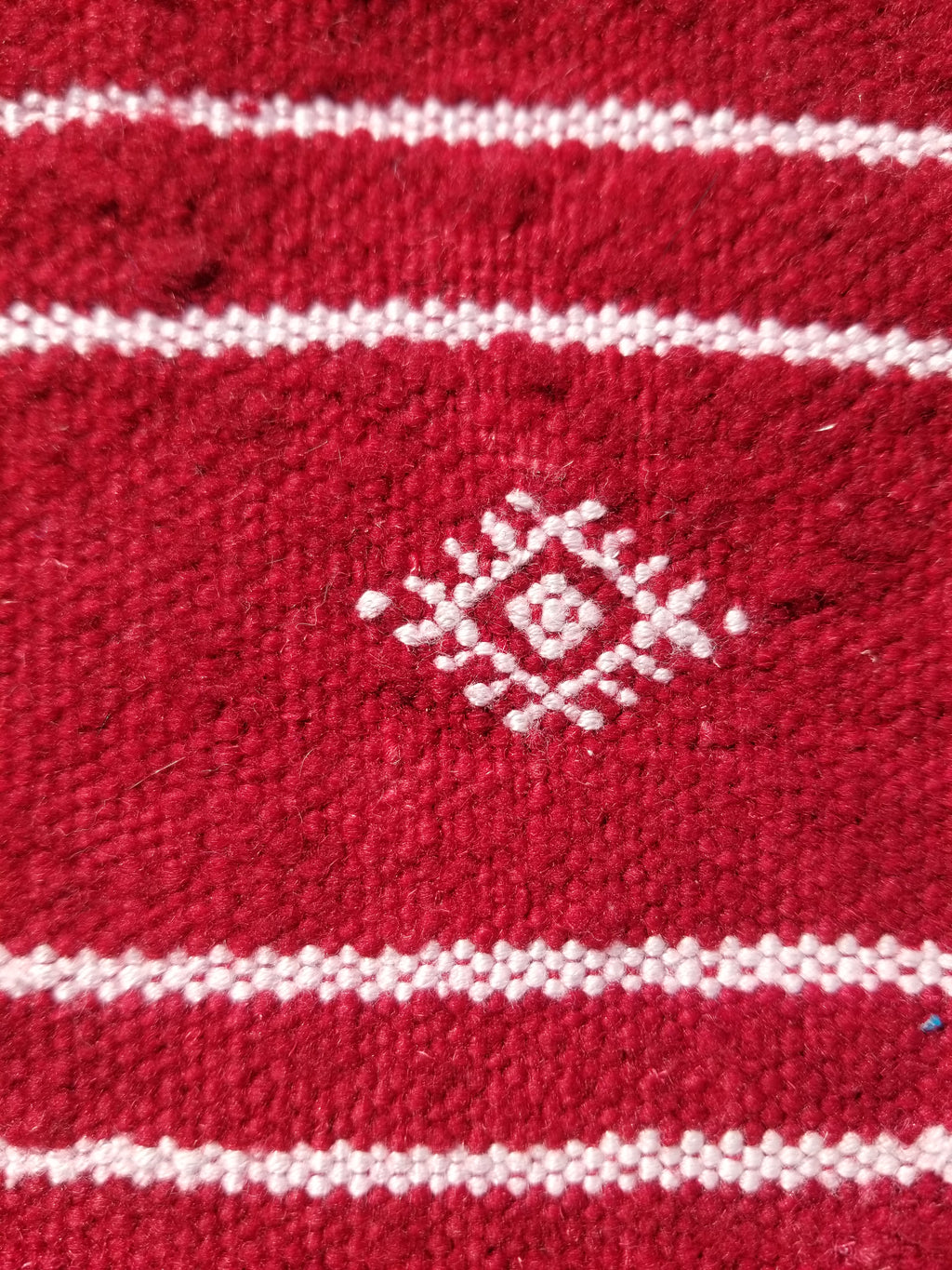 Vintage Traditional Handmade Tunisian Wool Red & White Kilim 180x100cm