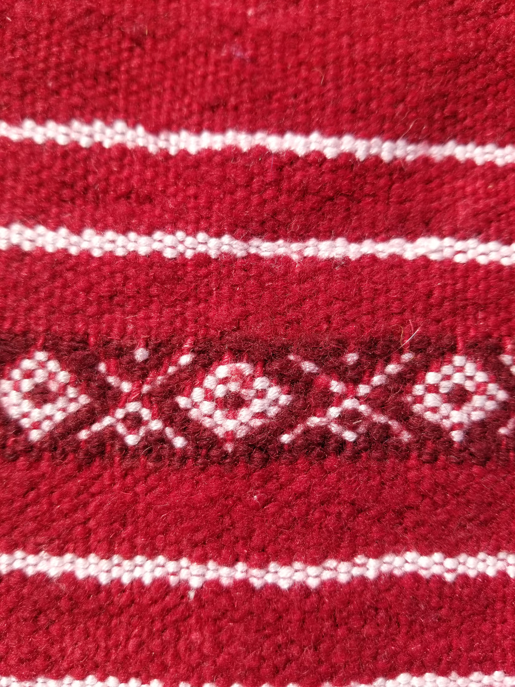 Vintage Traditional Handmade Tunisian Wool Red & White Kilim 180x100cm