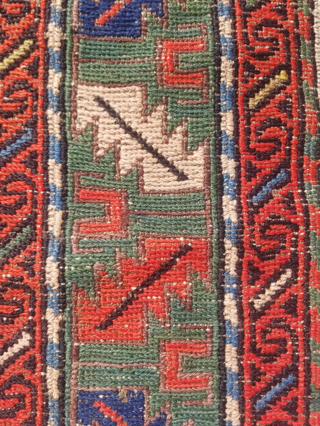 Antique Traditional Handmade Caucasian Kazak Wool Multicolor Kilim 259x170cm
