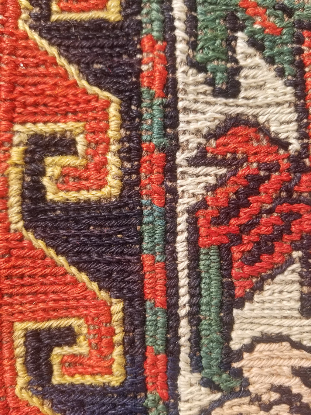 Antique Traditional Handmade Caucasian Kazak Wool Multicolor Kilim 259x170cm