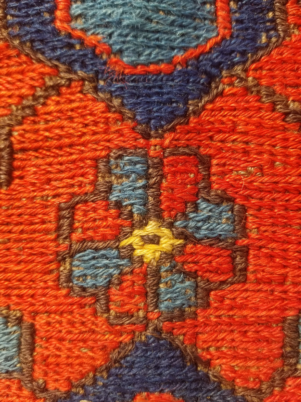 Antique Traditional Handmade Caucasian Kazak Wool Multicolor Kilim 259x170cm