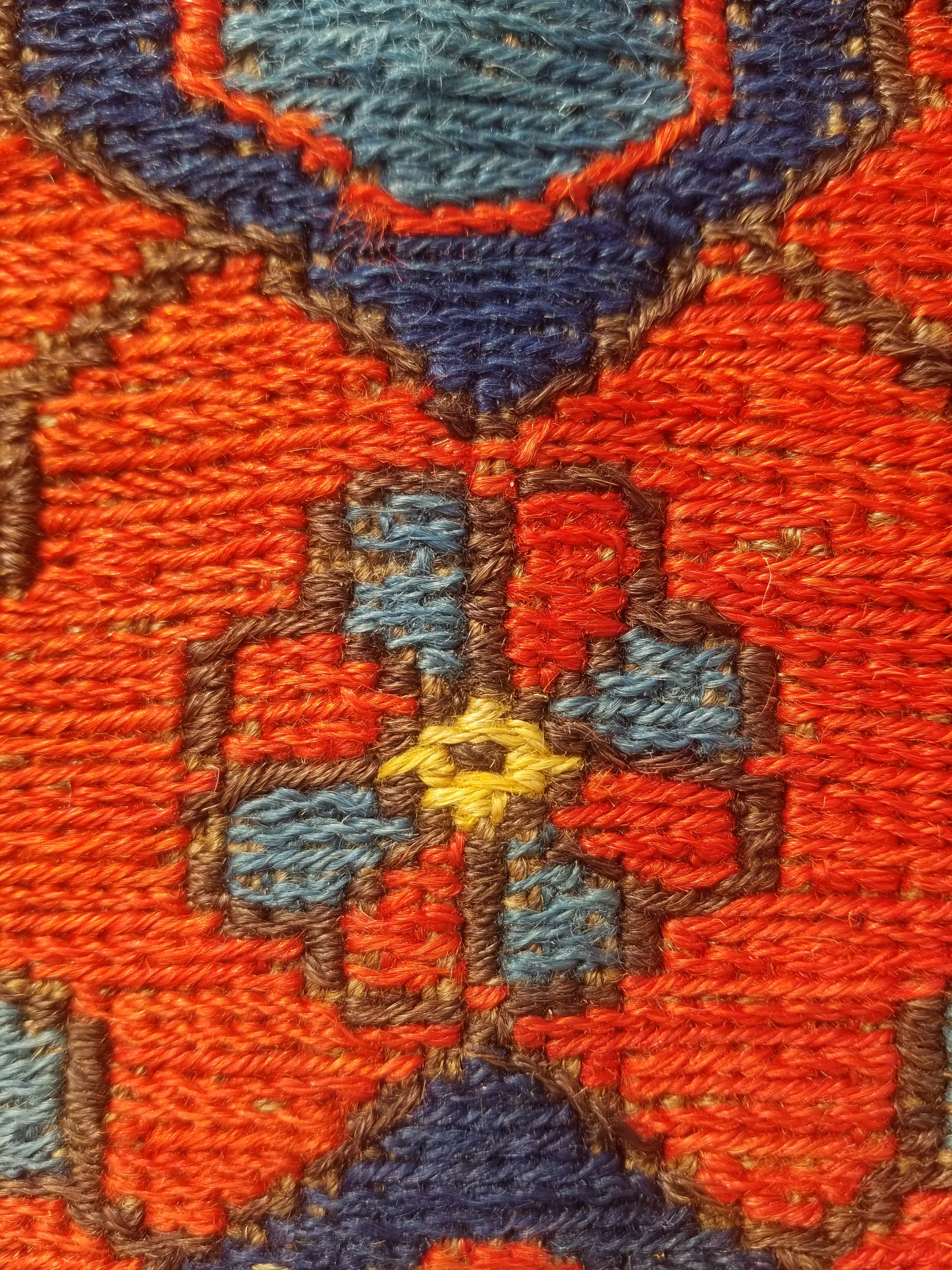 Antique Traditional Handmade Caucasian Kazak Wool Multicolor Kilim 259x170cm