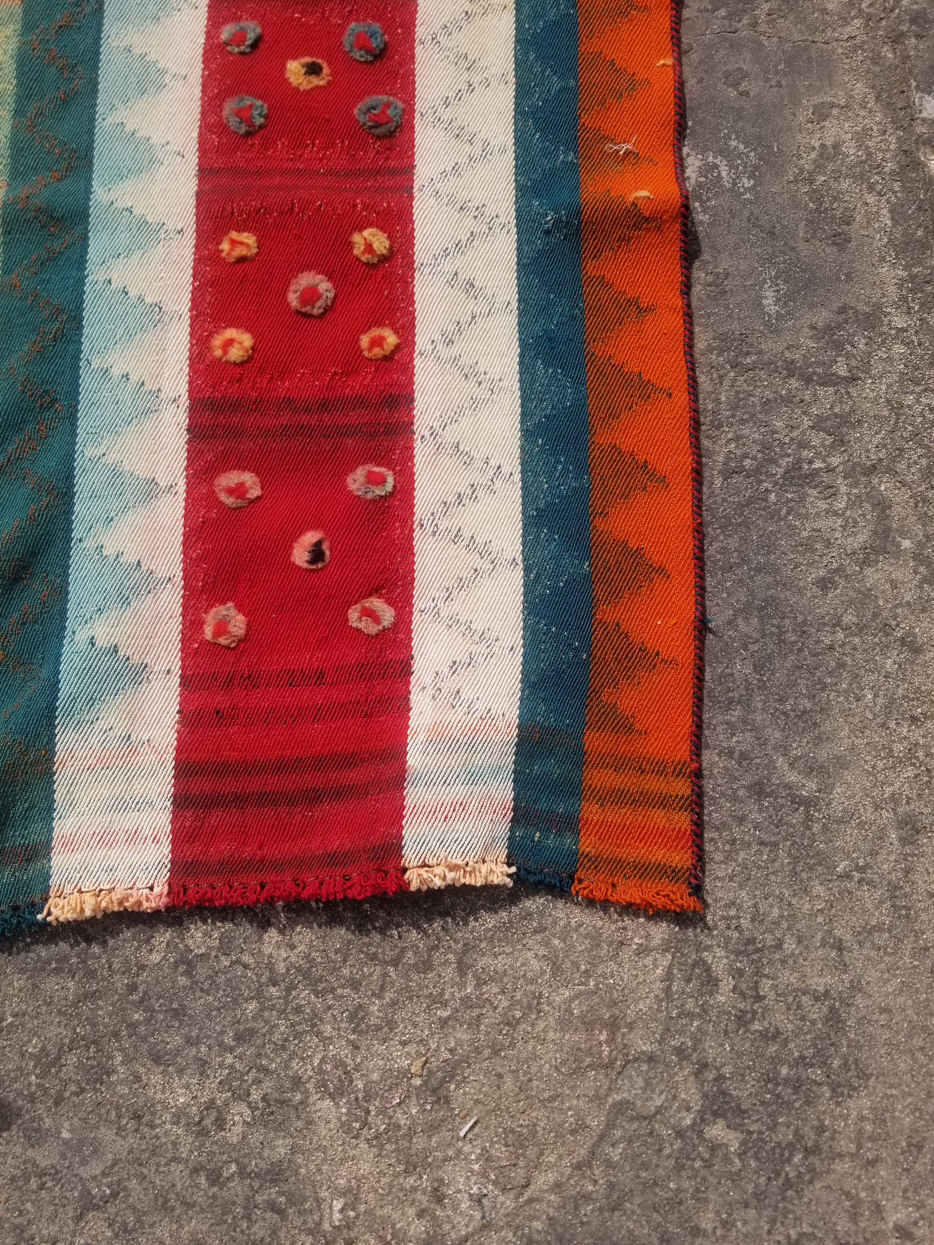 Vintage Traditional Handmade Tribal Nomadic Wool Multicolor Kilim 186x153cm