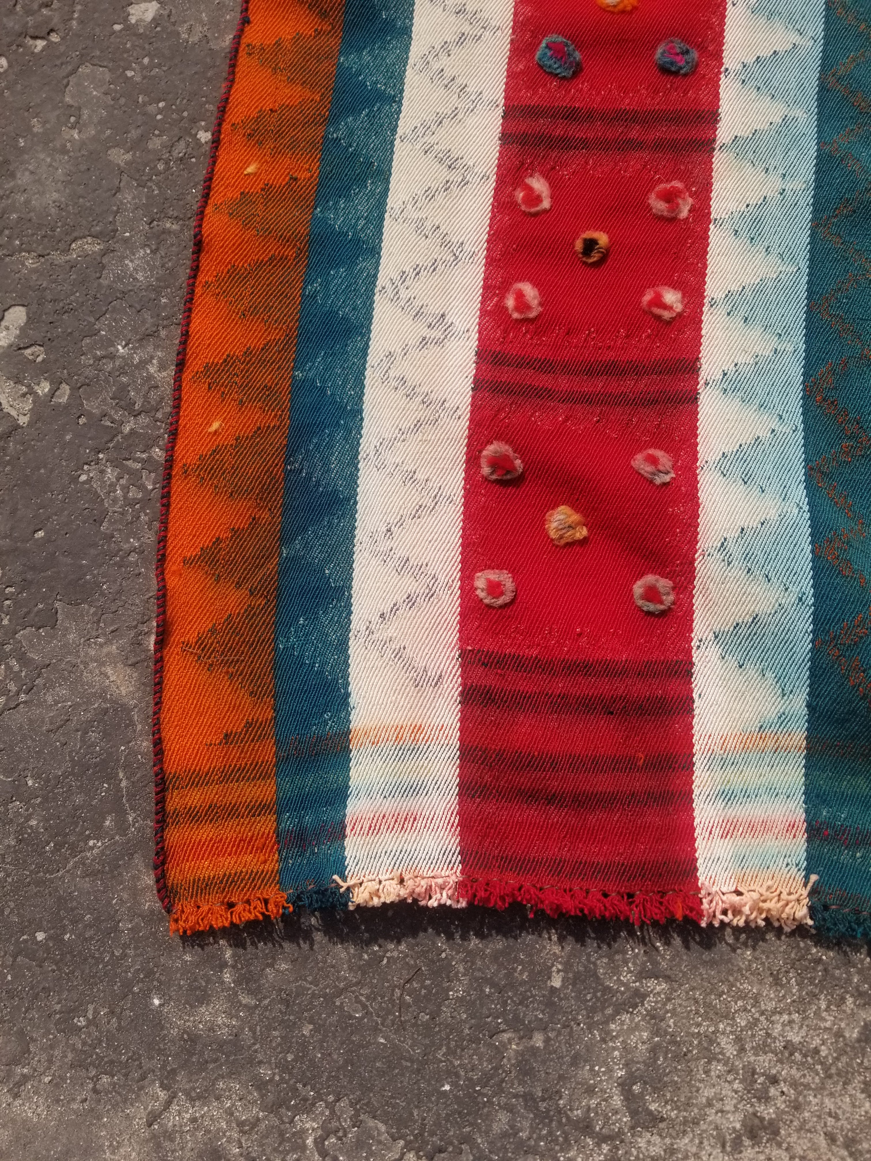 Vintage Traditional Handmade Tribal Nomadic Wool Multicolor Kilim 186x153cm
