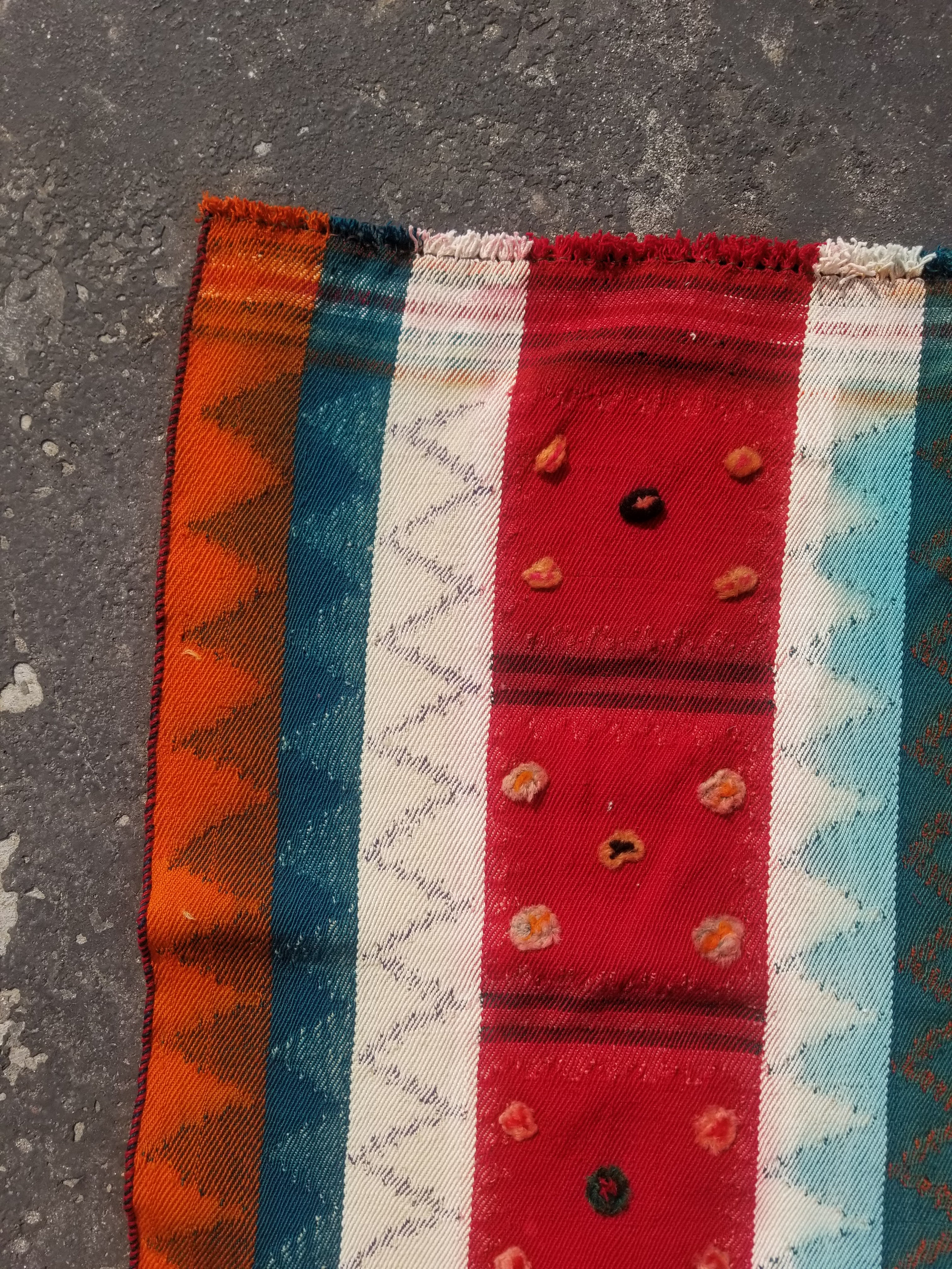 Vintage Traditional Handmade Tribal Nomadic Wool Multicolor Kilim 186x153cm